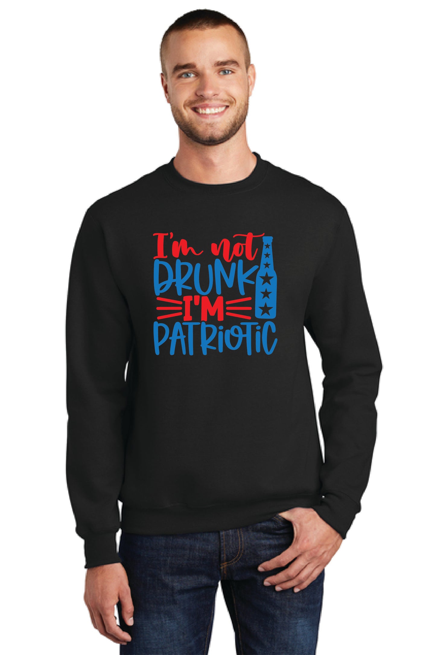 IM NOT DRUNK IM PATRIOTIC PC78 Port & Company® Core Fleece Crewneck Sweatshirt 9