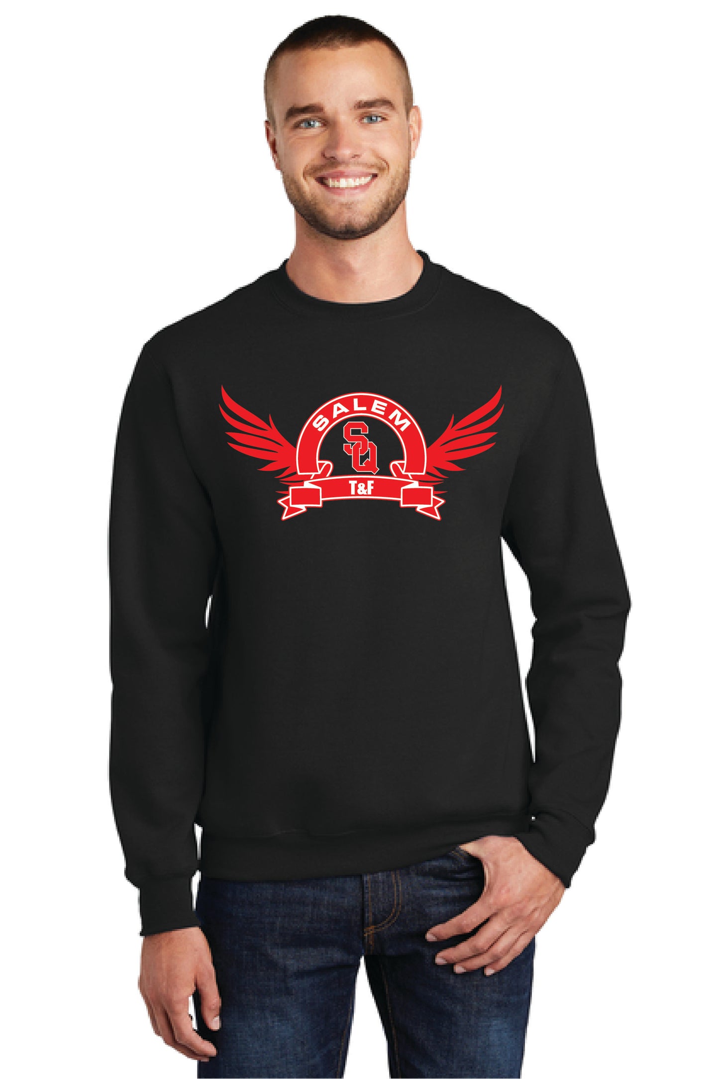 SALEM QUAKERS TRACK AND FIELD PC78 Port & Company® Core Fleece Crewneck Sweatshirt 11