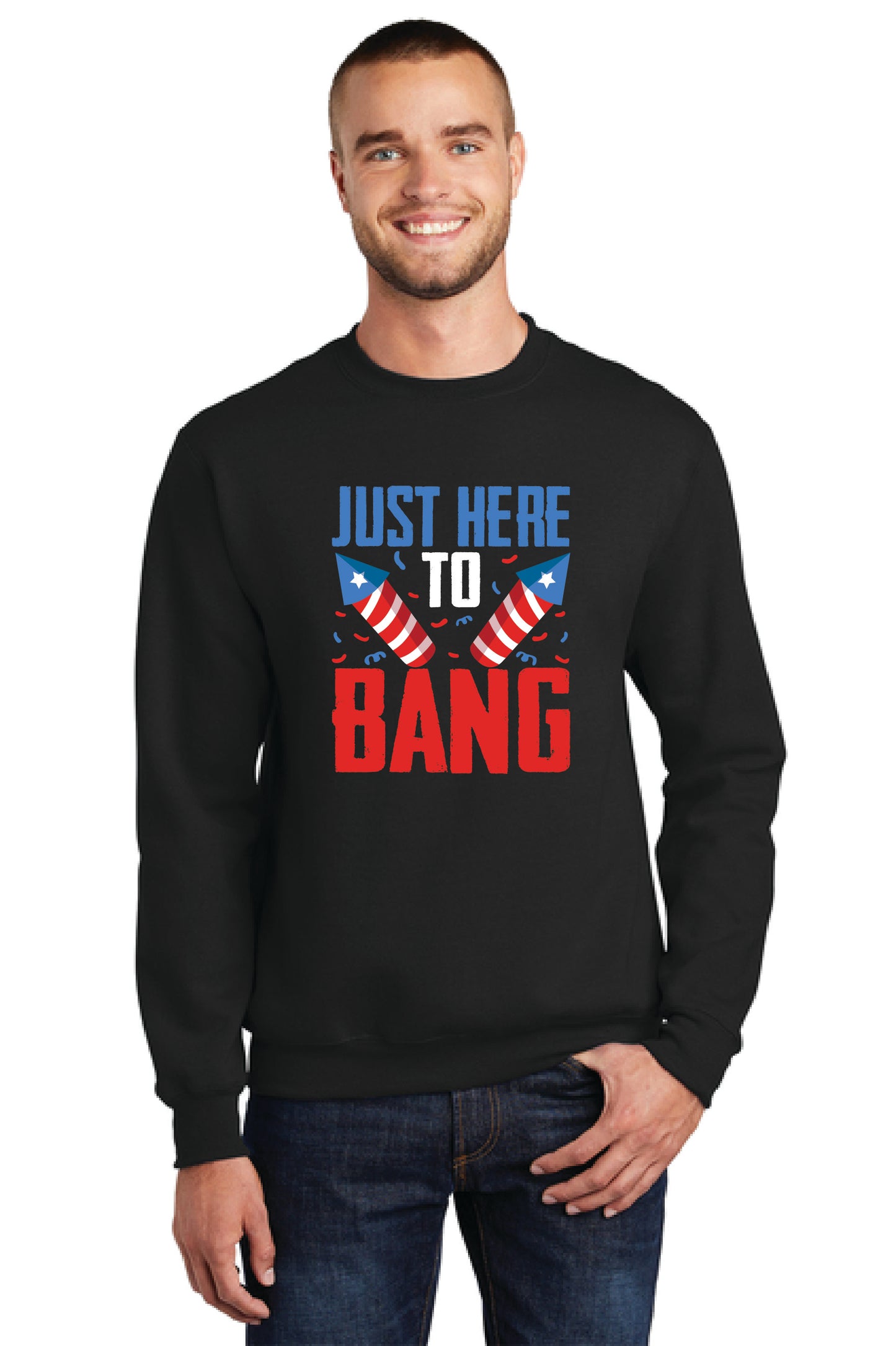 JUST HERE TO BANG! PC78 Port & Company® Core Fleece Crewneck Sweatshirt 5
