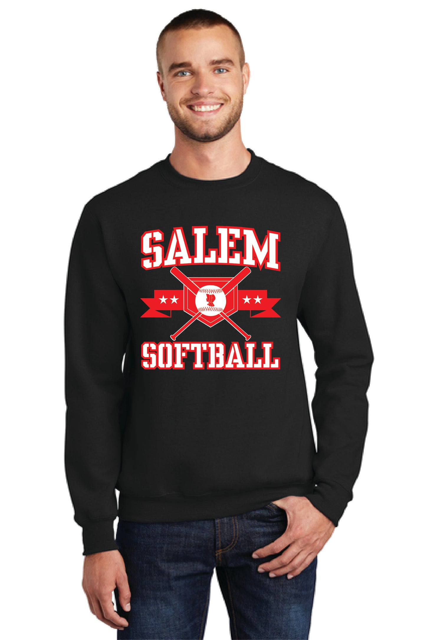 SALEM QUAKERS SOFTBALL Port & Company® Core Fleece Crewneck Sweatshirt 3