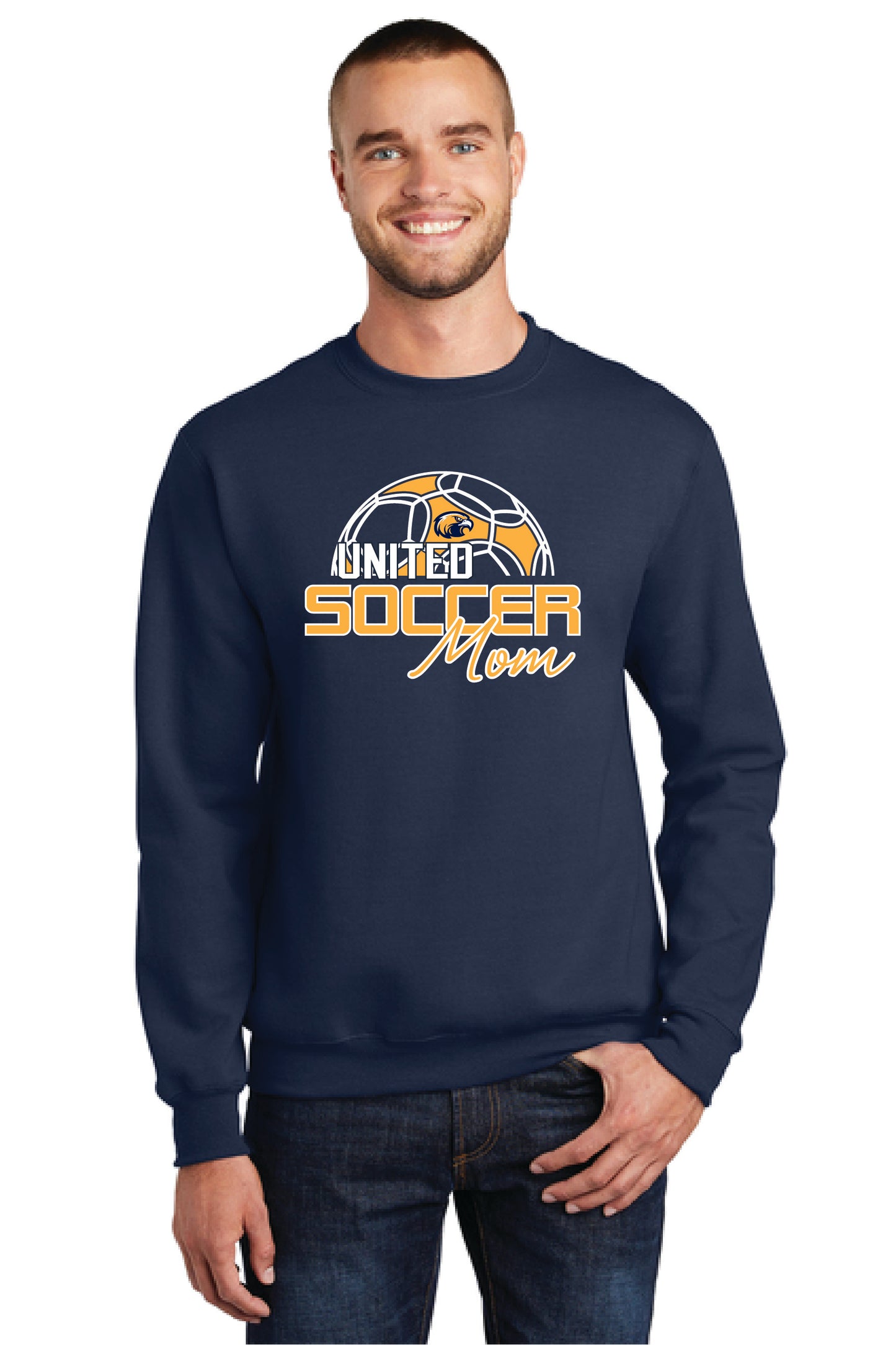 UNITED EAGLES SOCCER MOM Port & Company® Core Fleece Crewneck Sweatshirt 4