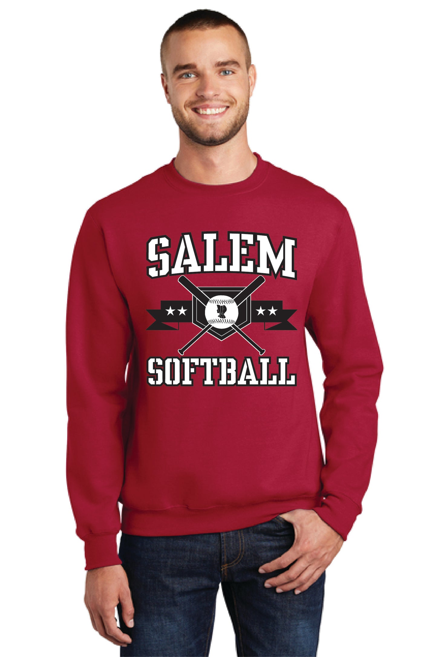 SALEM QUAKERS SOFTBALL Port & Company® Core Fleece Crewneck Sweatshirt 3