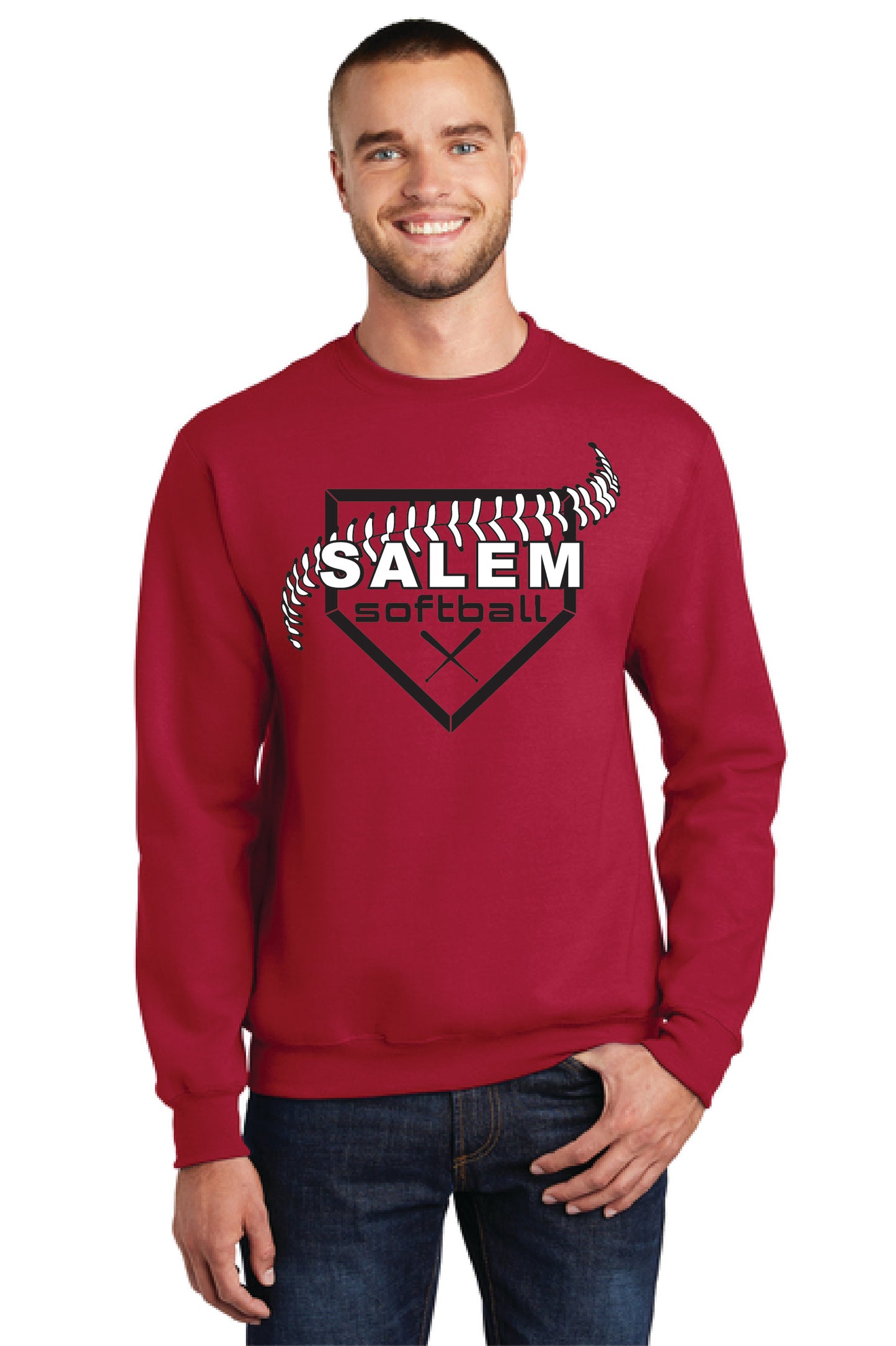 SALEM QUAKERS SOFTBALL Port & Company® Core Fleece Crewneck Sweatshirt 4