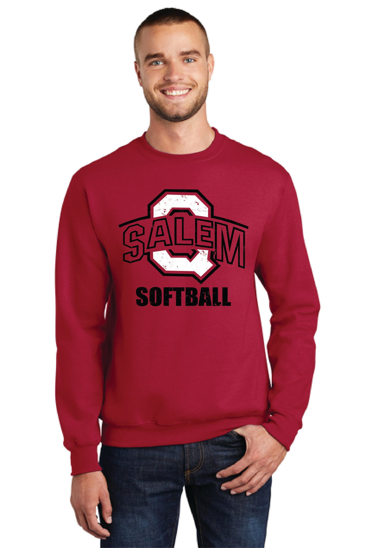 SALEM QUAKERS SOFTBALL Port & Company® Core Fleece Crewneck Sweatshirt 7
