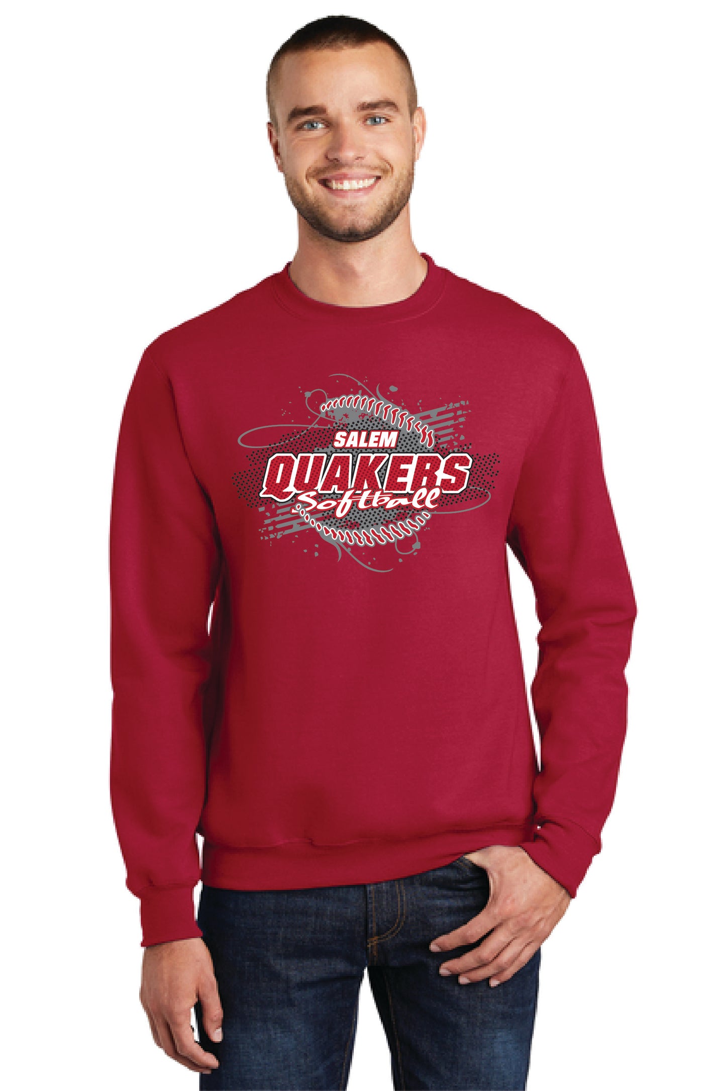 SALEM QUAKERS SOFTBALL Port & Company® Core Fleece Crewneck Sweatshirt 1