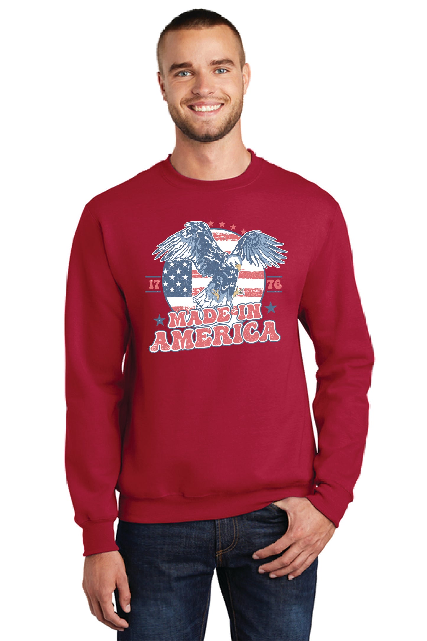 MADE IN AMERICA Port & Company® Core Fleece Crewneck Sweatshirt 18