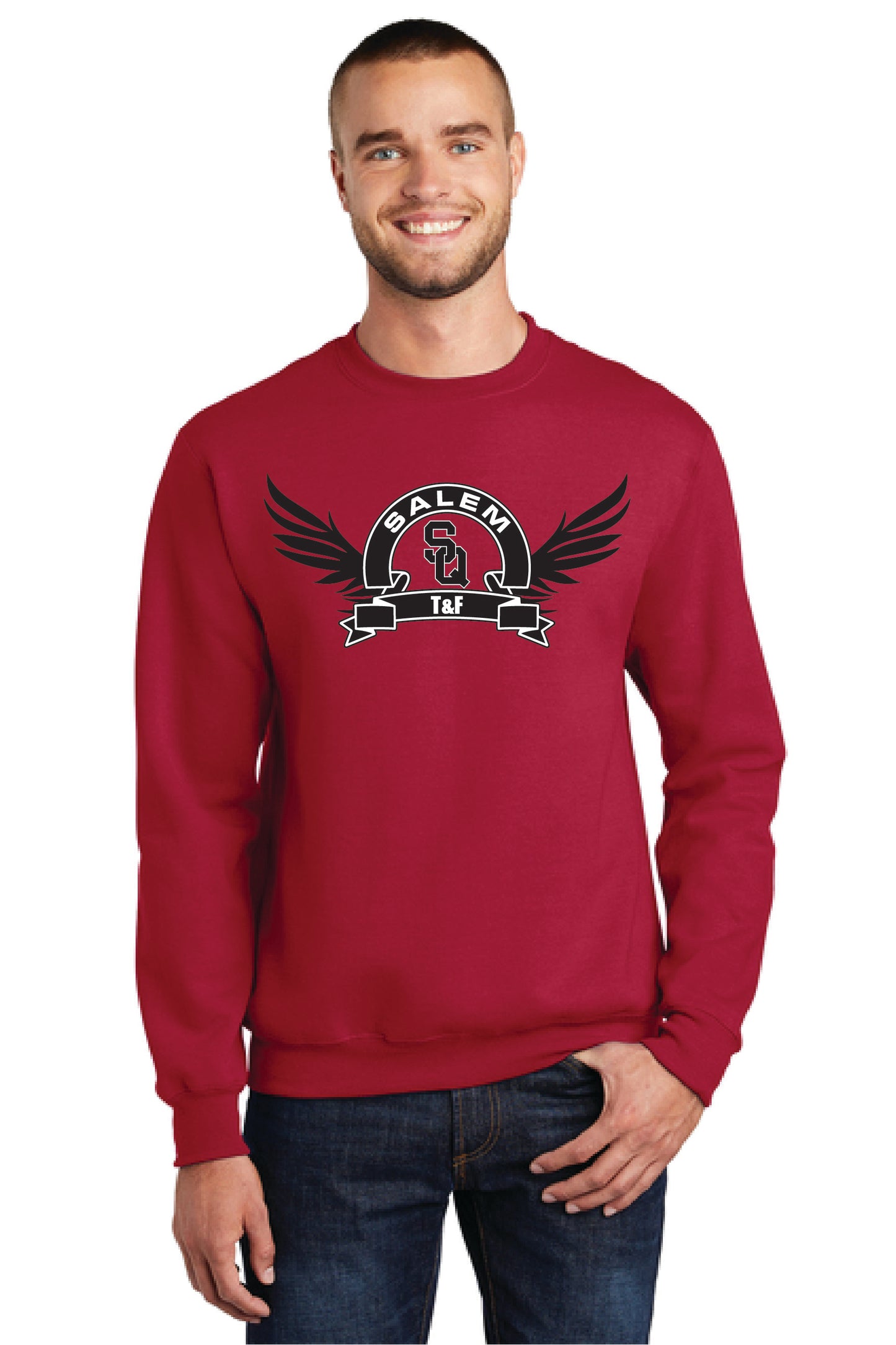 SALEM QUAKERS TRACK AND FIELD PC78 Port & Company® Core Fleece Crewneck Sweatshirt 11