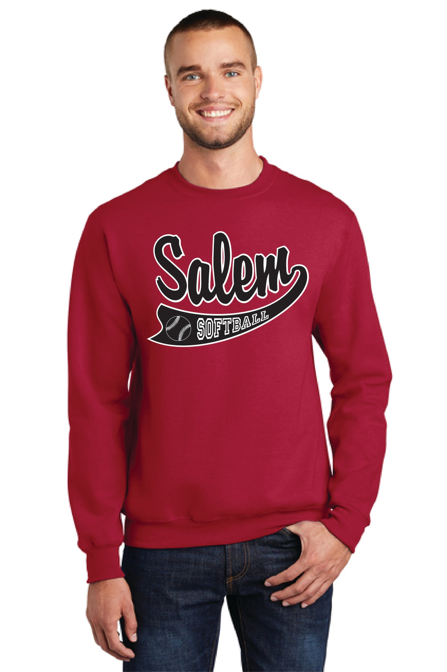 SALEM QUAKERS SOFTBALL Port & Company® Core Fleece Crewneck Sweatshirt 8