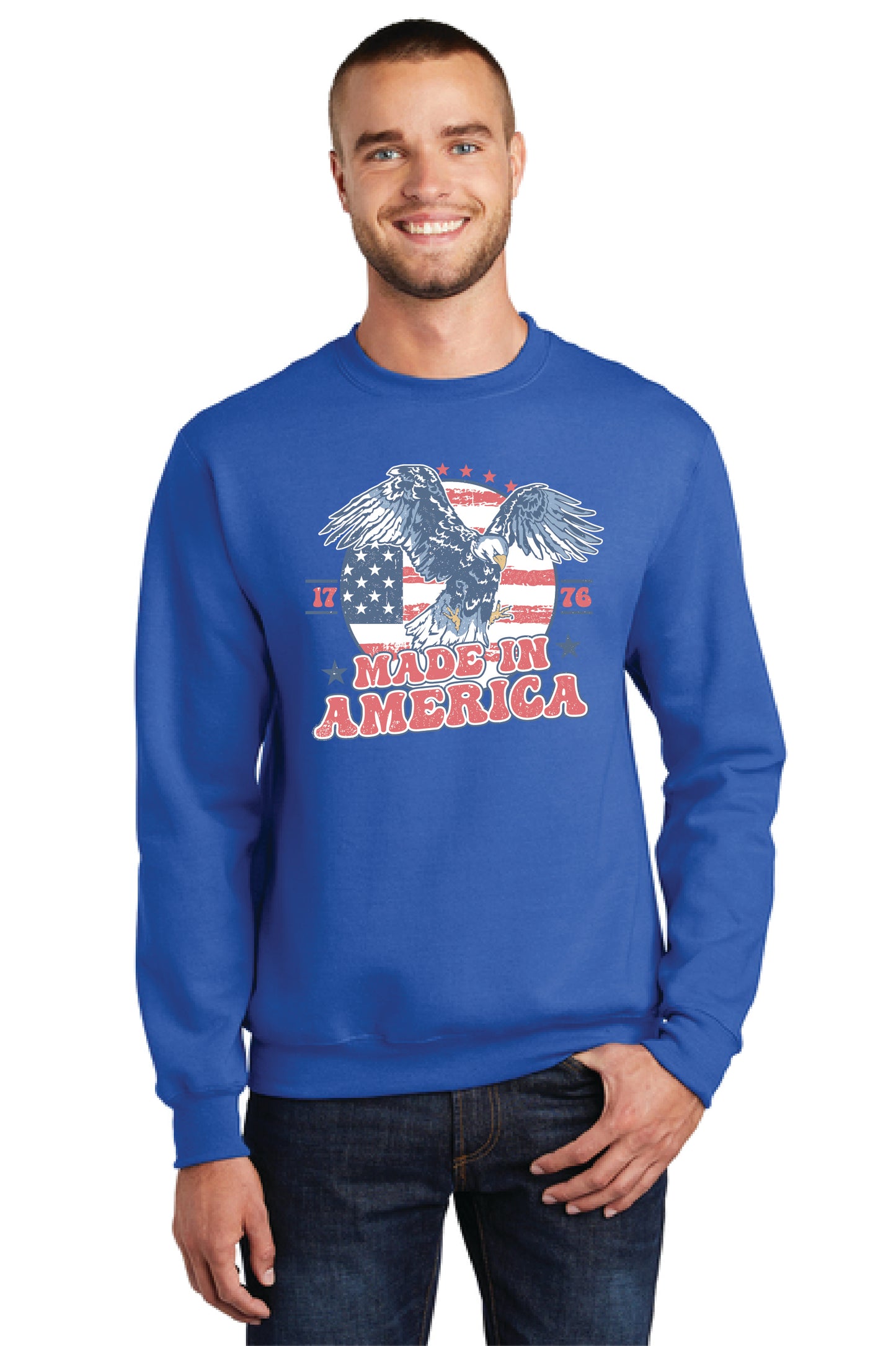 MADE IN AMERICA Port & Company® Core Fleece Crewneck Sweatshirt 18