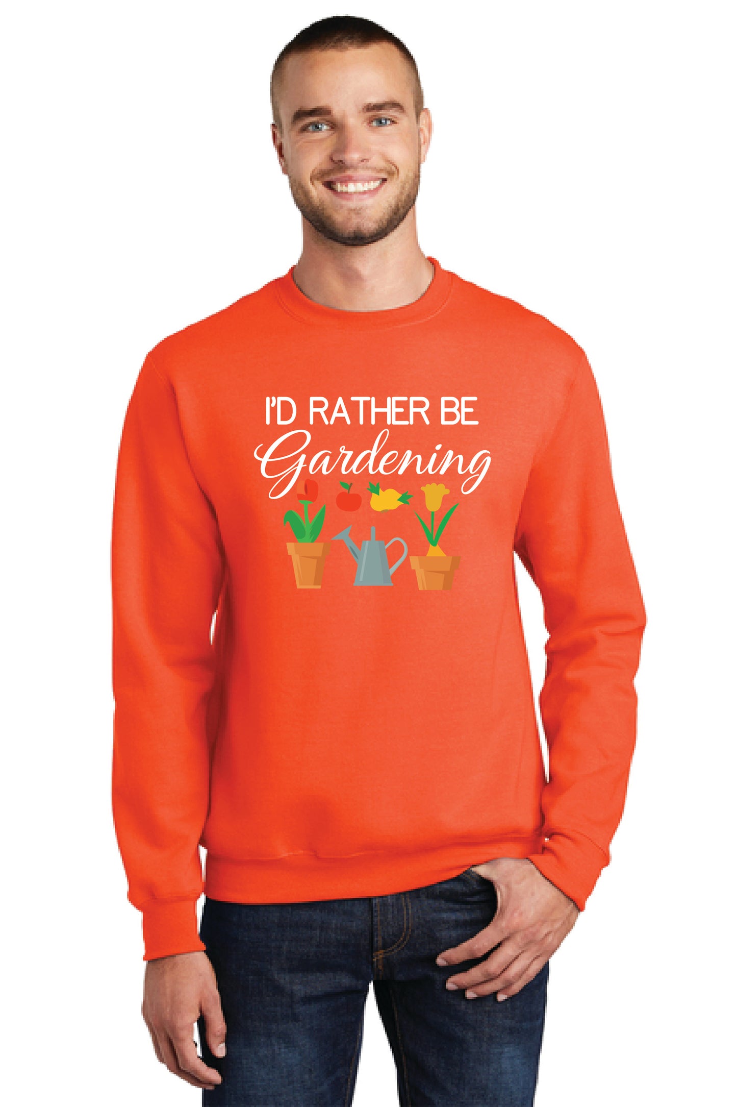 I'D RATHER BE GARDENING PC78 Port & Company® Core Fleece Crewneck Sweatshirt 5
