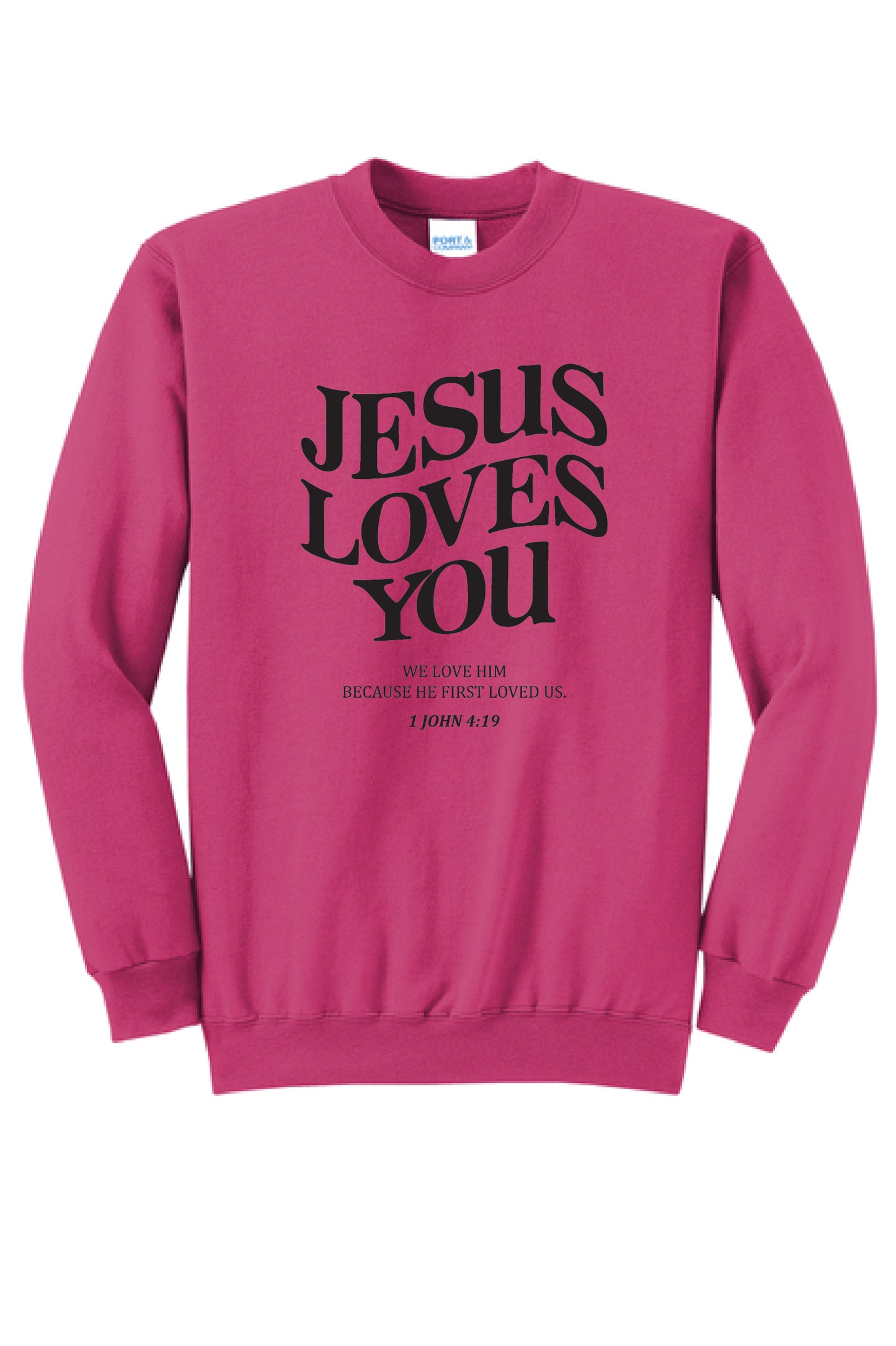 JESUS LOVES YOU PC78 Port & Company® Core Fleece Crewneck Sweatshirt KK-15