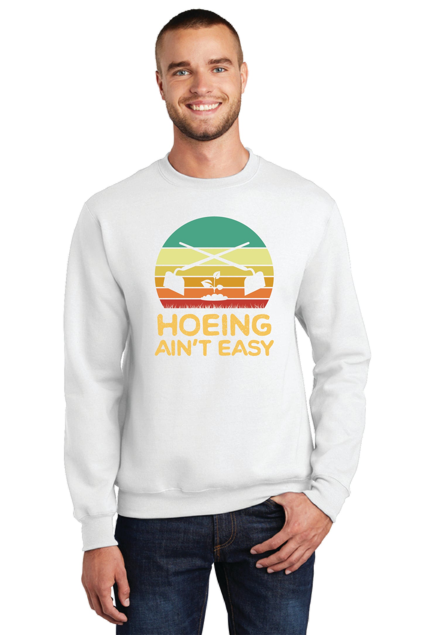 HOEING AIN'T EASY PC78H Port & Company® Core Fleece Pullover Hooded Sweatshirt 3