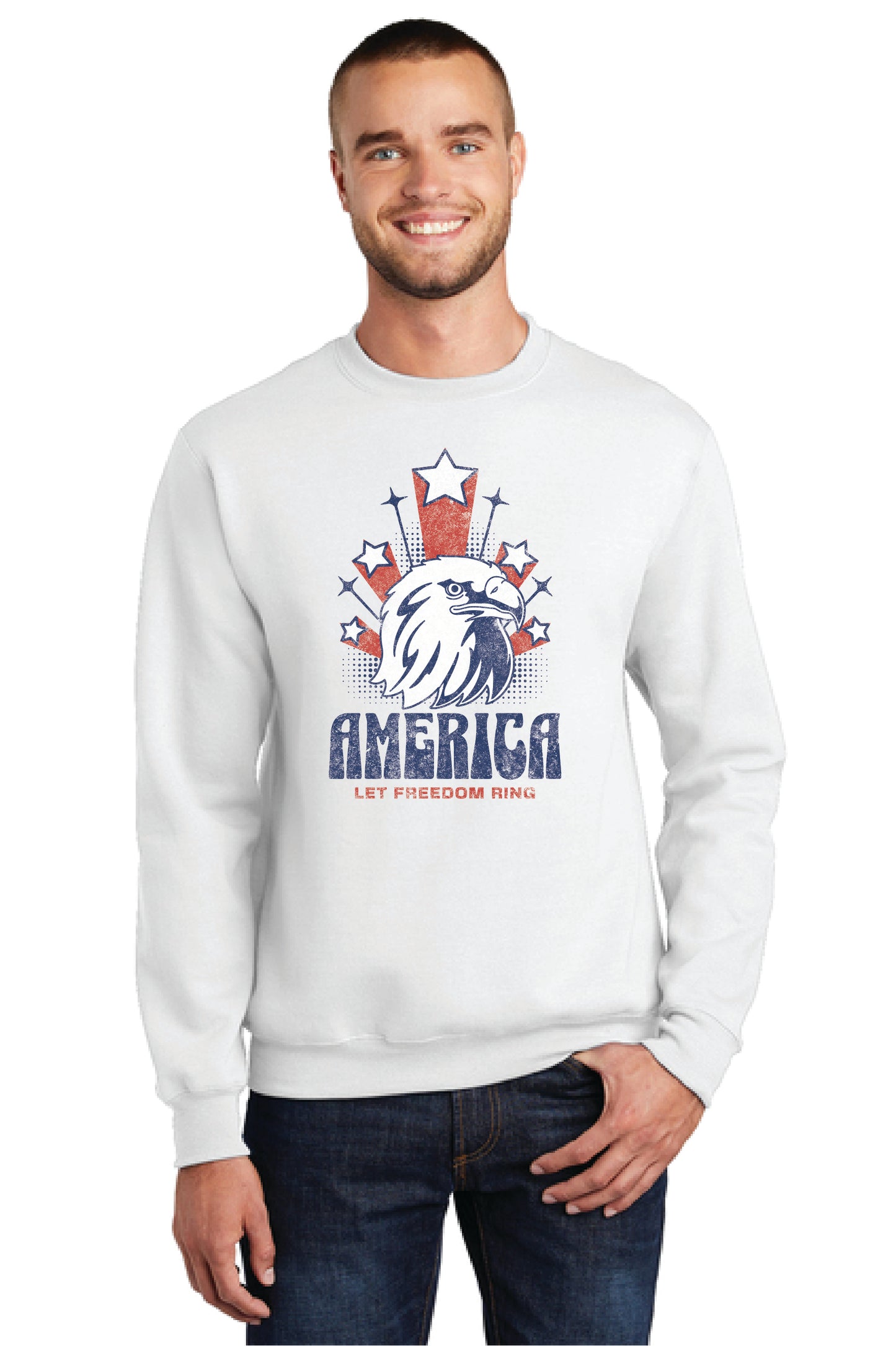 LET FREEDOM RING Port & Company® Core Fleece Crewneck Sweatshirt 22