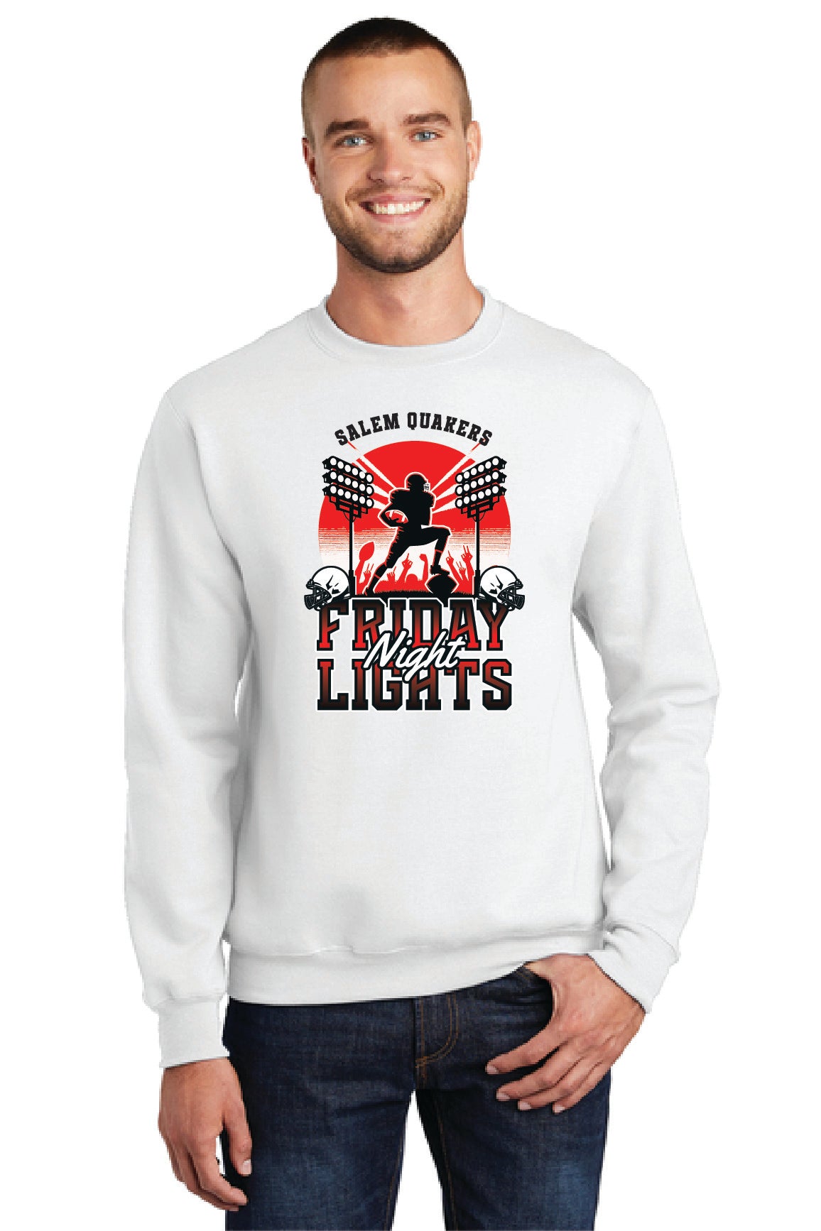 SALEM QUAKERS FOOTBALL PC78 Port & Company® Core Fleece Crewneck Sweatshirt SF-11