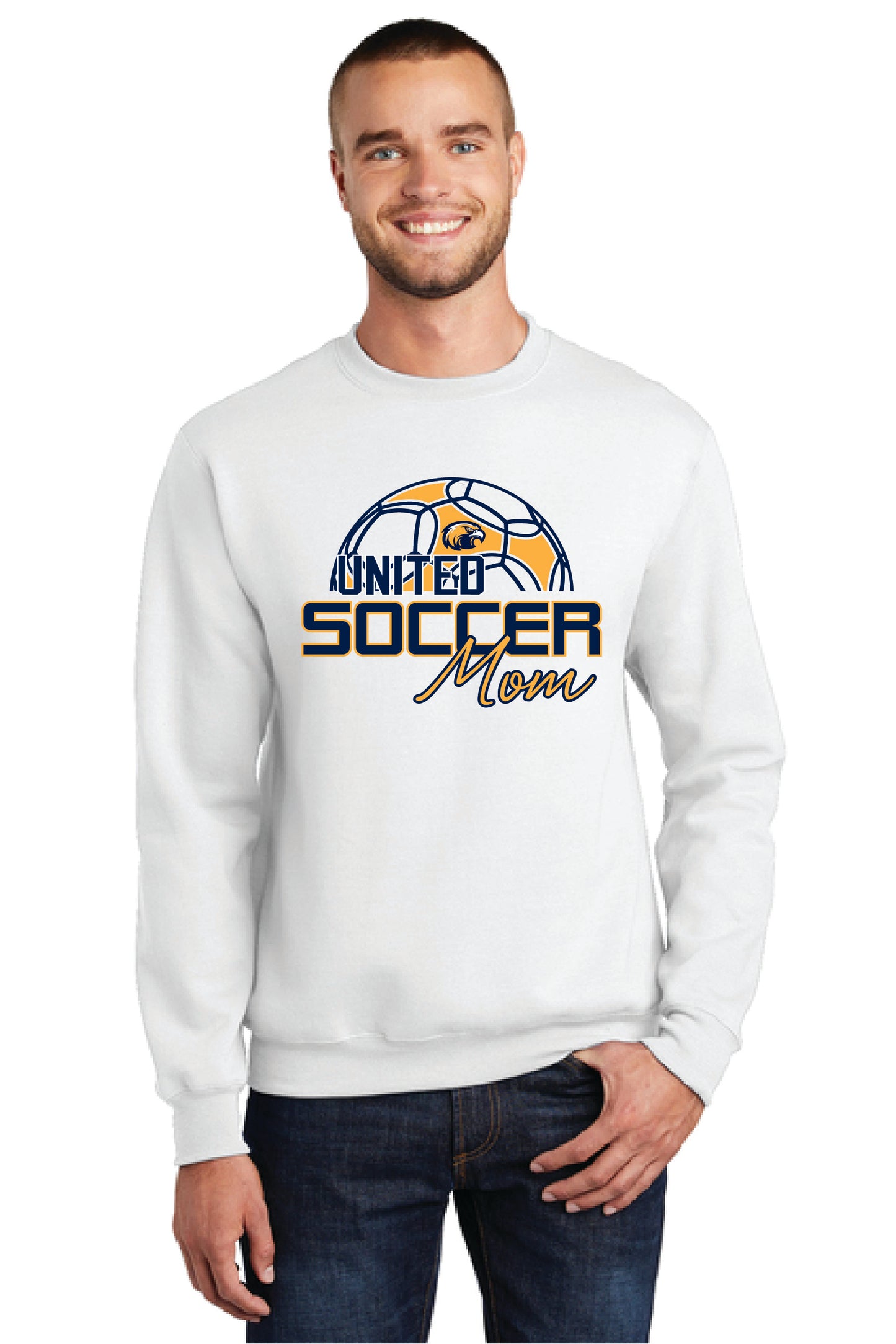UNITED EAGLES SOCCER MOM Port & Company® Core Fleece Crewneck Sweatshirt 4