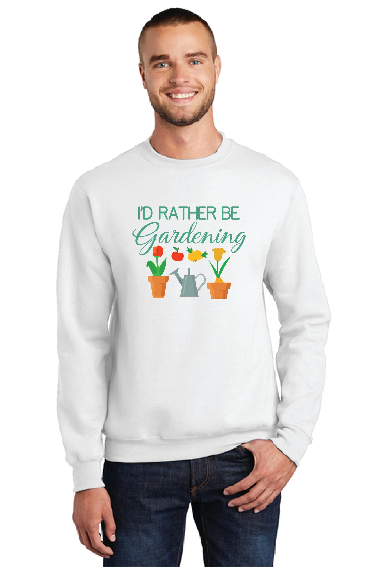 I'D RATHER BE GARDENING PC78 Port & Company® Core Fleece Crewneck Sweatshirt 5