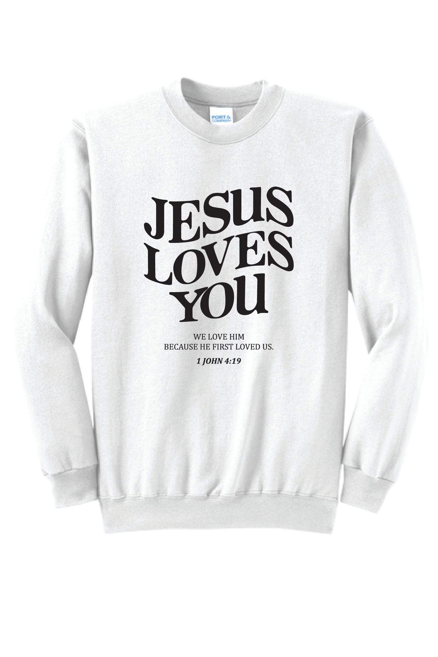 JESUS LOVES YOU PC78 Port & Company® Core Fleece Crewneck Sweatshirt KK-15