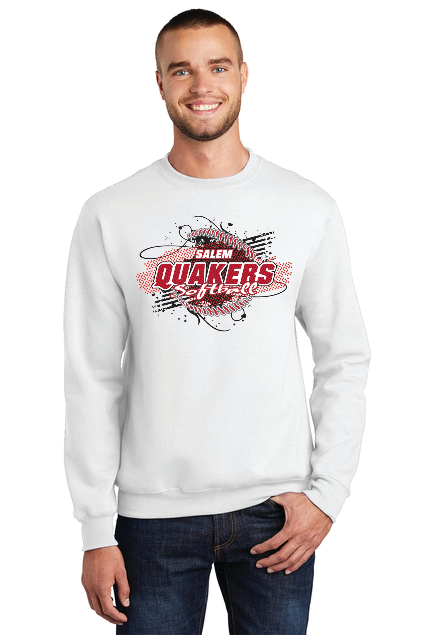 SALEM QUAKERS SOFTBALL Port & Company® Core Fleece Crewneck Sweatshirt 1