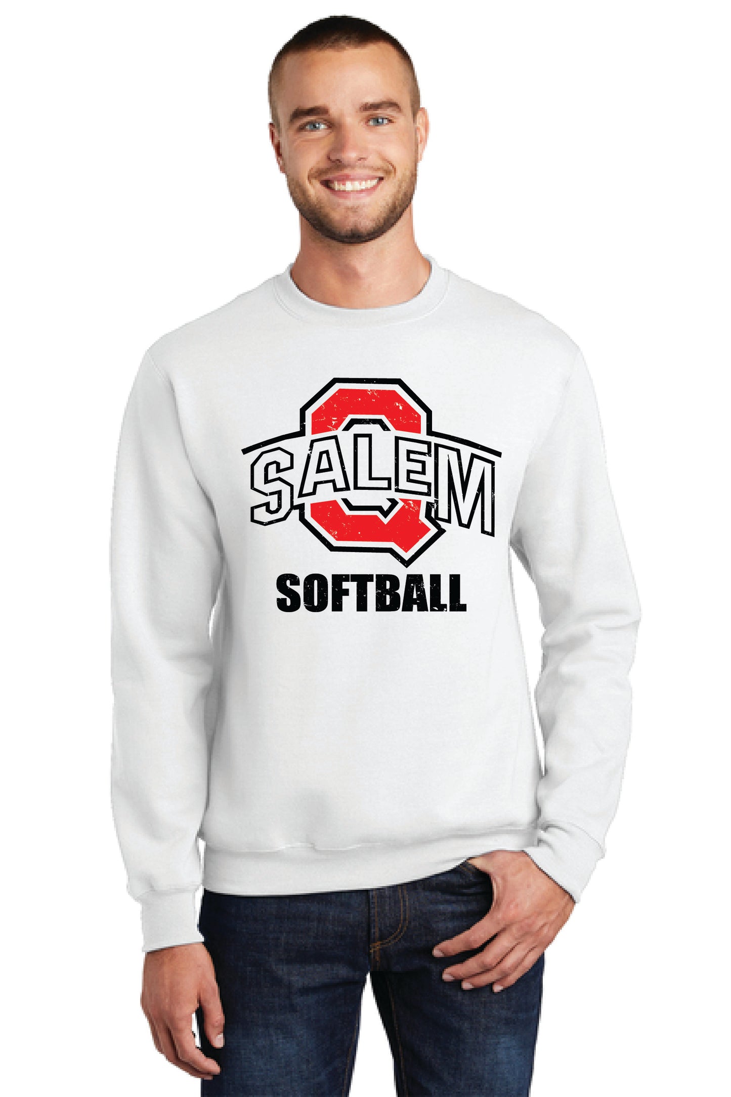 SALEM QUAKERS SOFTBALL Port & Company® Core Fleece Crewneck Sweatshirt 7