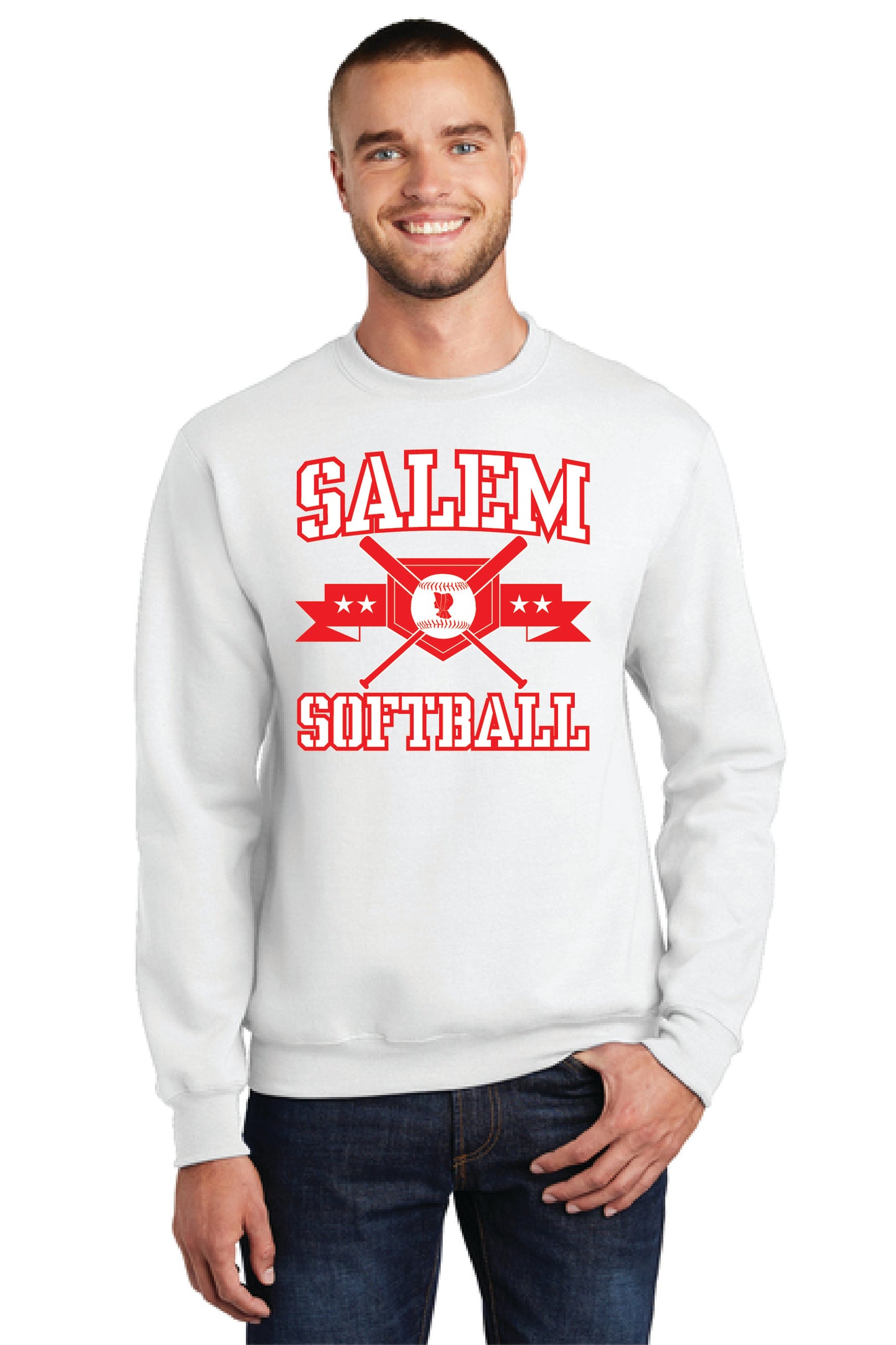 SALEM QUAKERS SOFTBALL Port & Company® Core Fleece Crewneck Sweatshirt 3