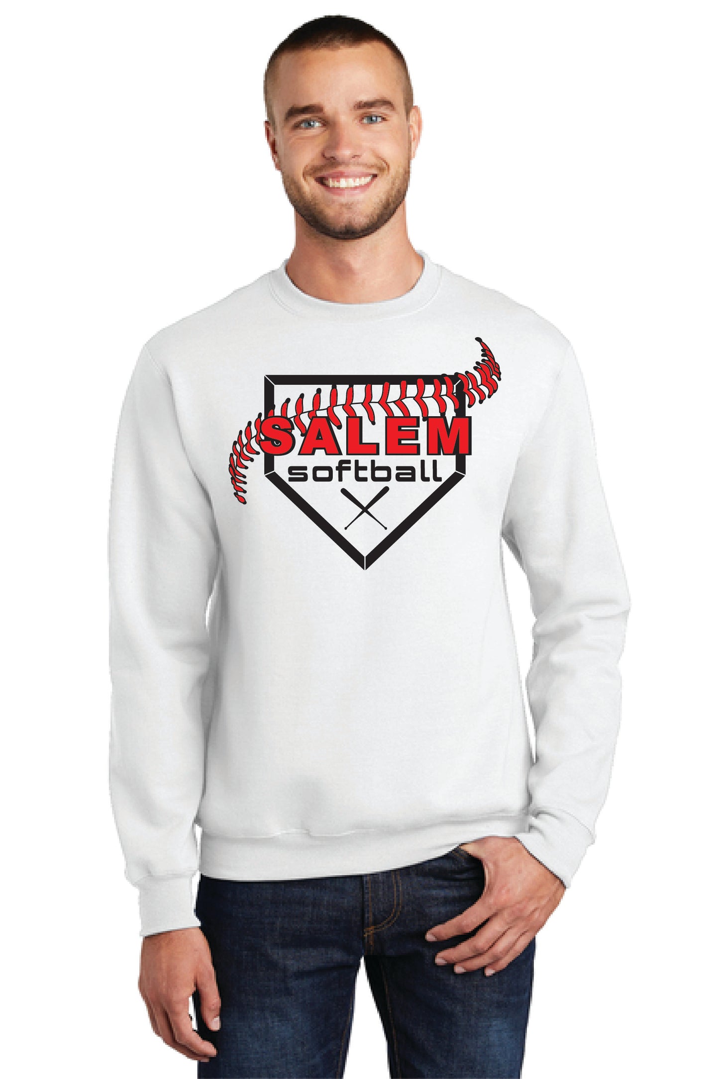 SALEM QUAKERS SOFTBALL Port & Company® Core Fleece Crewneck Sweatshirt 4