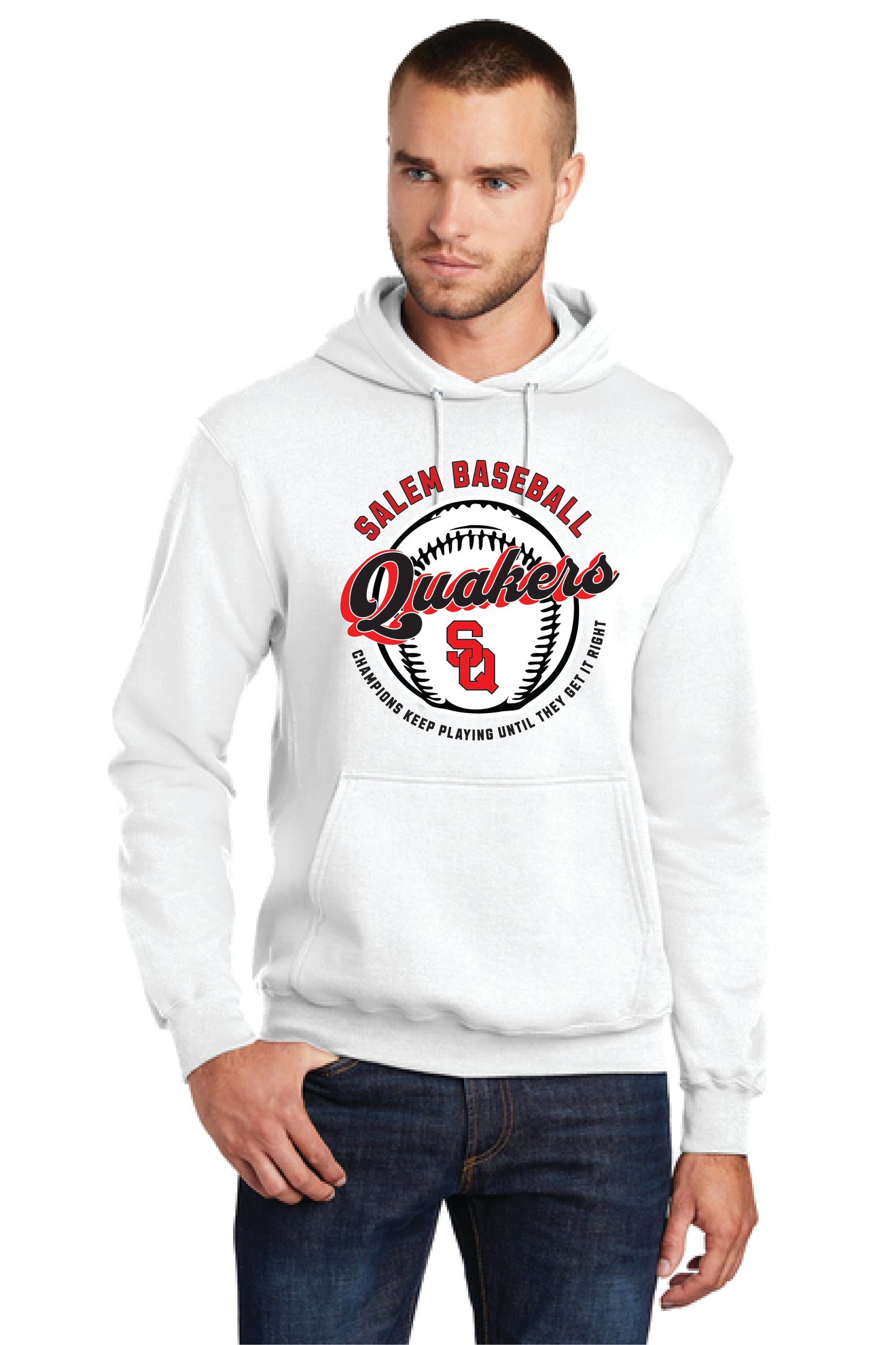 QUAKER BASEBALL PC78H Port & Company® Core Fleece Pullover Hooded Sweatshirt 7