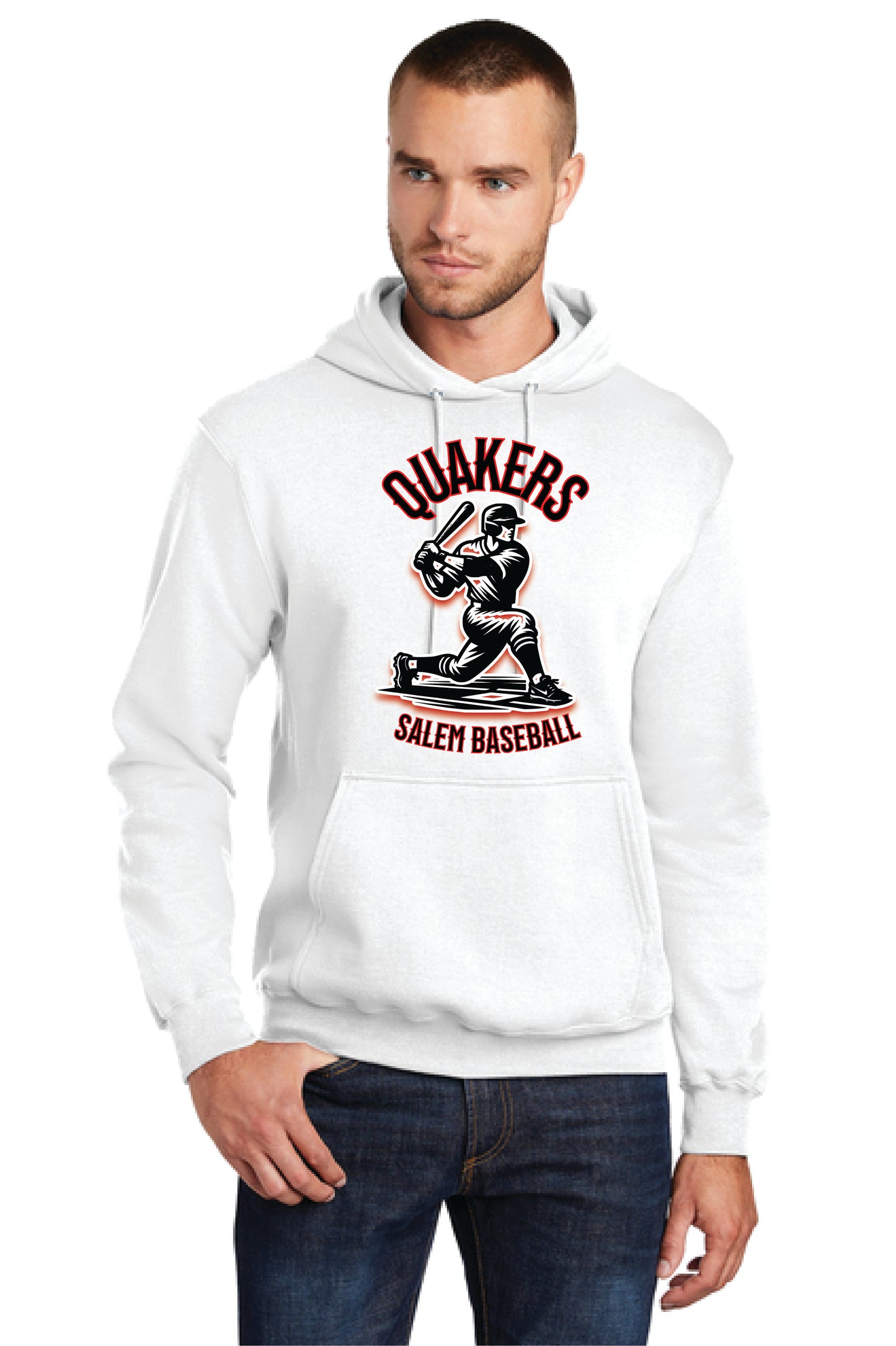 QUAKER BASEBALL PC78H Port & Company® Core Fleece Pullover Hooded Sweatshirt 8