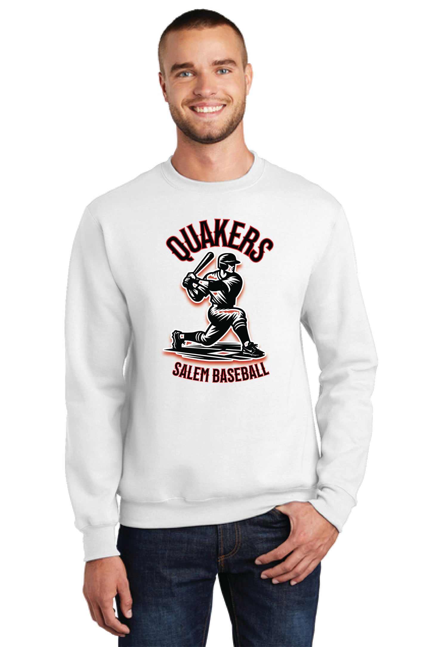 QUAKER BASEBALL PC78 Port & Company® Core Fleece Crewneck Sweatshirt 8