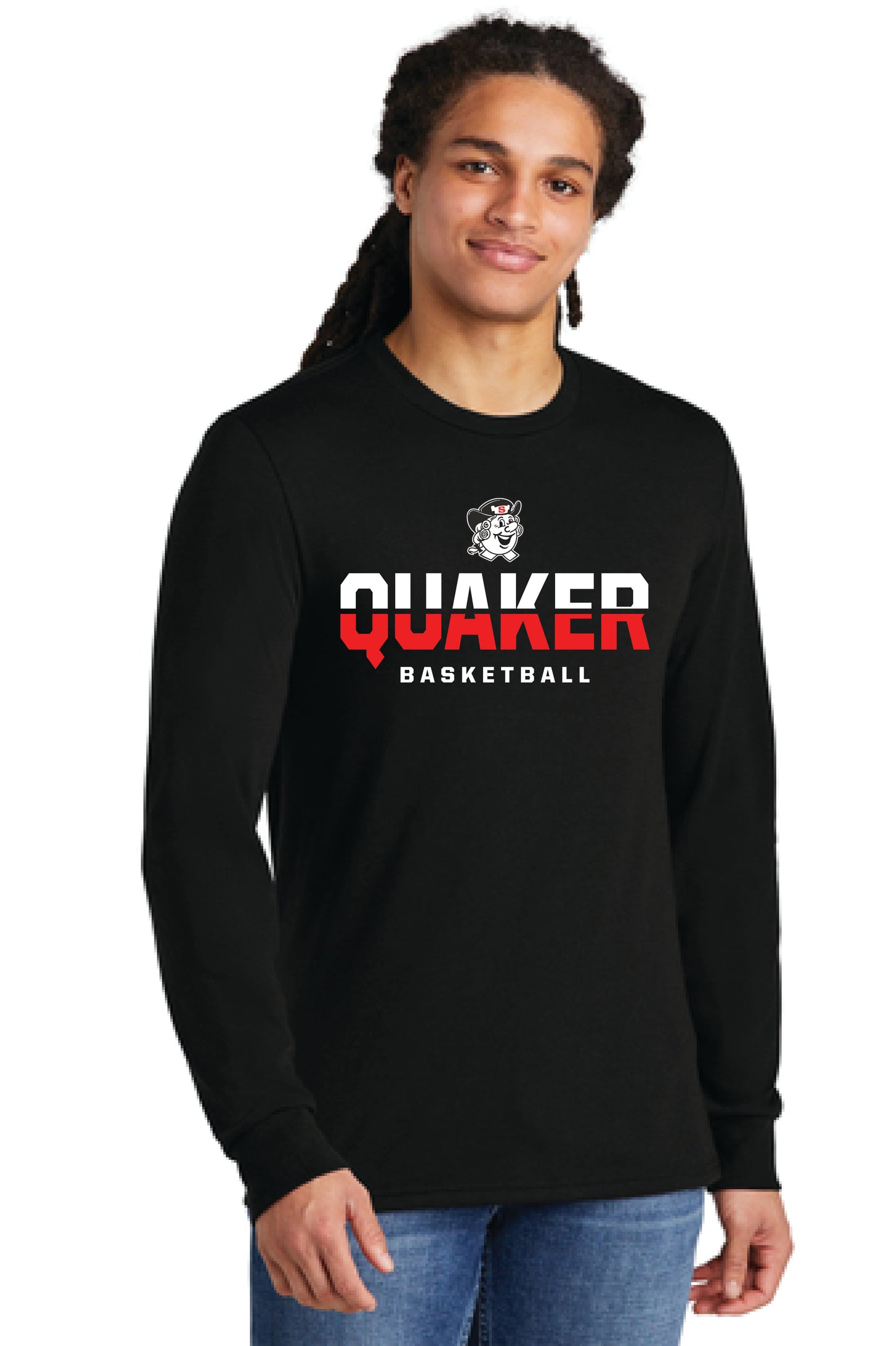 QUAKER BASKETBALL VARSITY 2024 DM132 District ® Perfect Tri ® Long Sleeve Tee 11