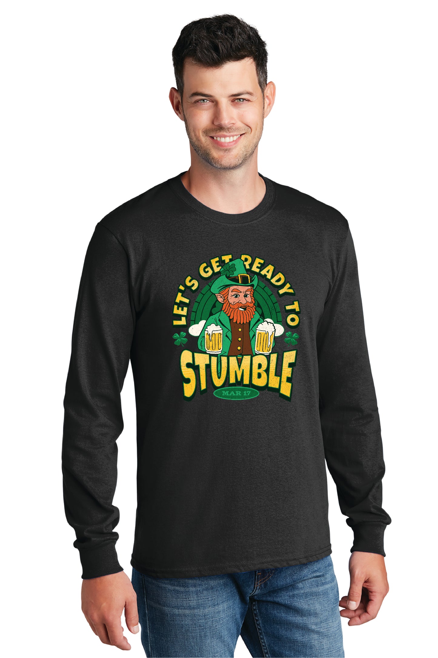 LETS GET READY TO STUMBLE Port & Company® Long Sleeve Core Cotton Tee 6