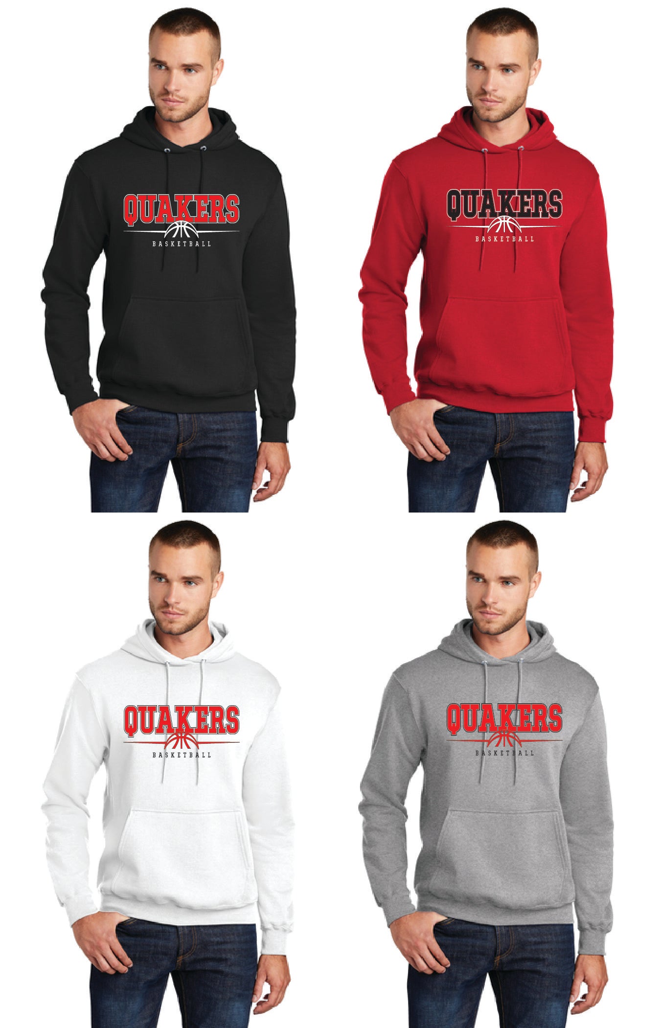 SALEM QUAKERS BASKETBALL Port & Company® Core Fleece Pullover Hooded Sweatshirt 1