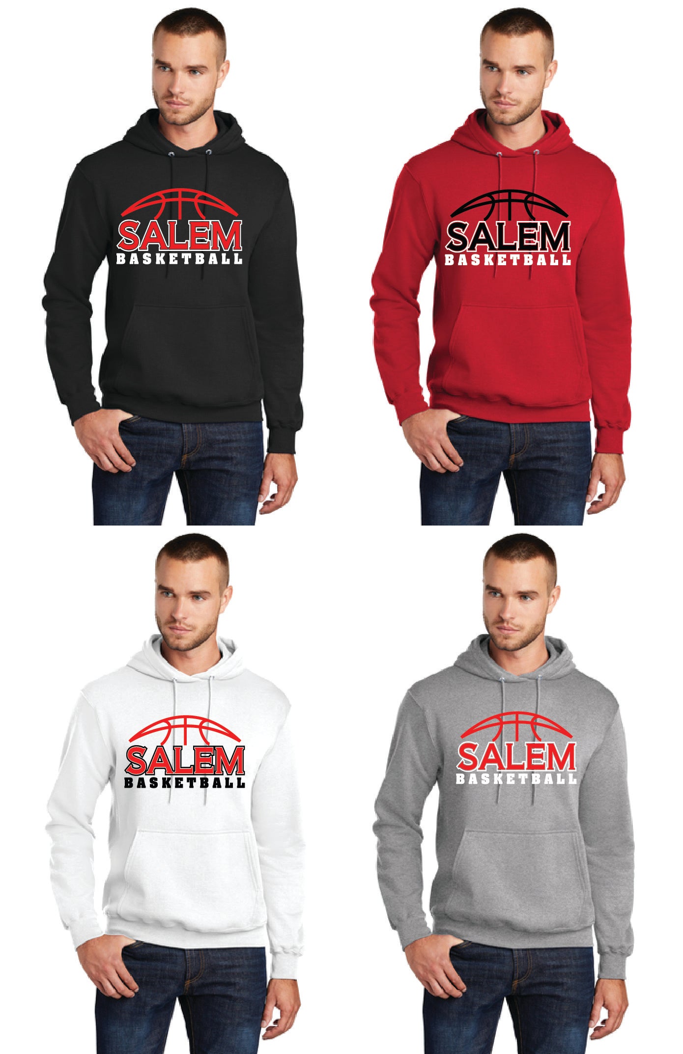SALEM QUAKERS BASKETBALL Port & Company® Core Fleece Pullover Hooded Sweatshirt 2