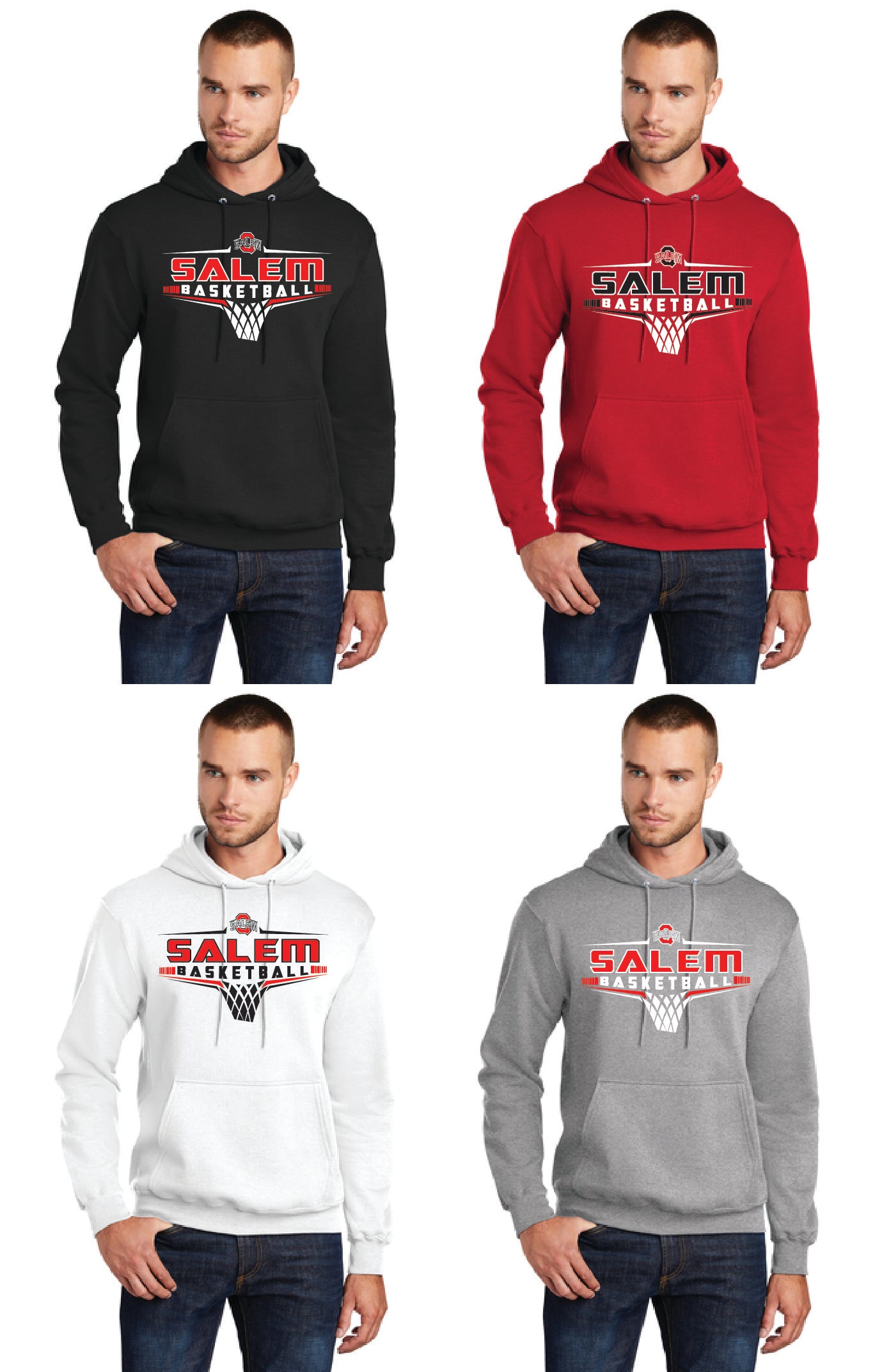 SALEM QUAKERS BASKETBALL Port & Company® Core Fleece Pullover Hooded Sweatshirt 4