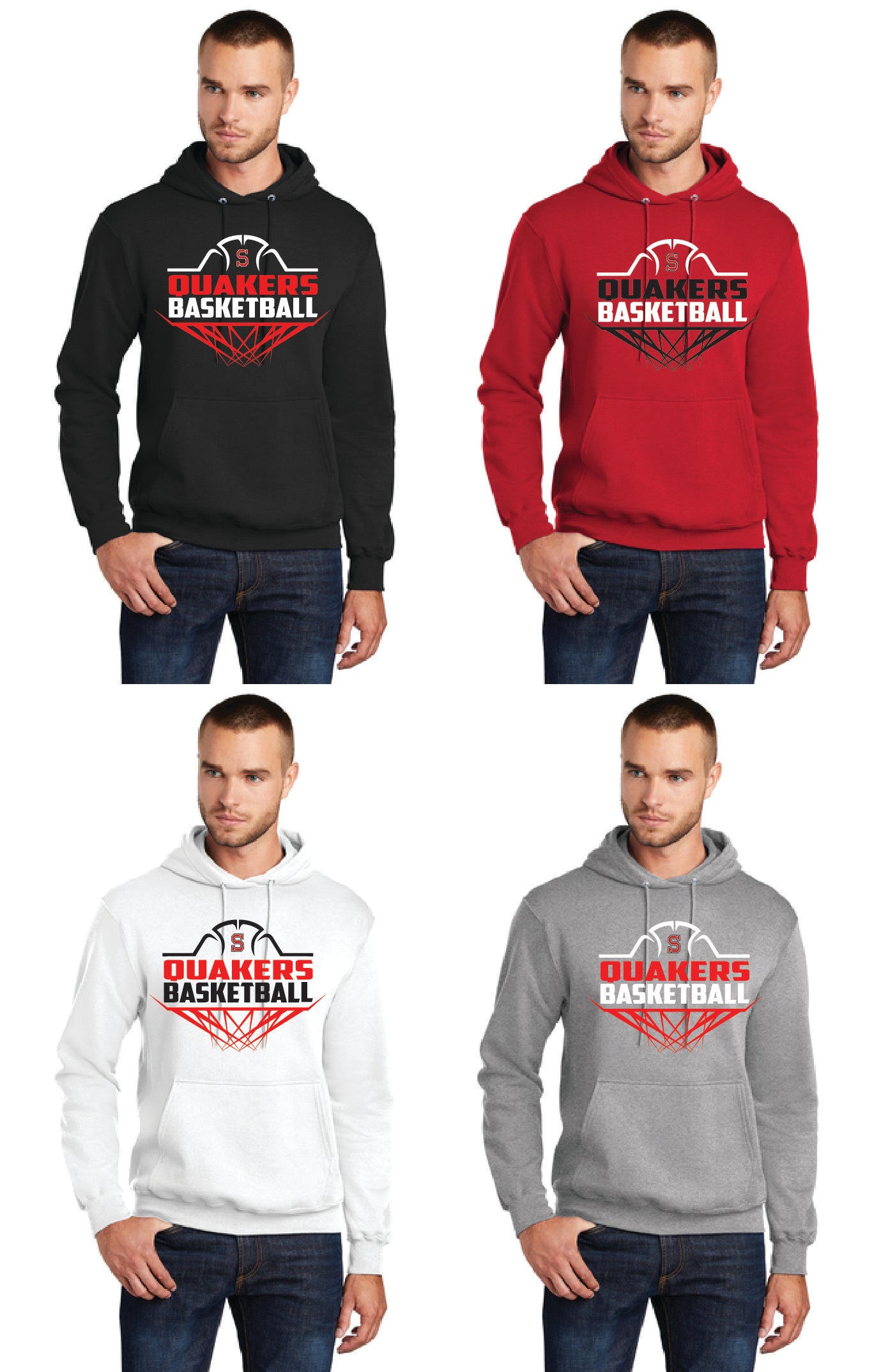 SALEM QUAKERS BASKETBALL Port & Company® Core Fleece Pullover Hooded Sweatshirt 5