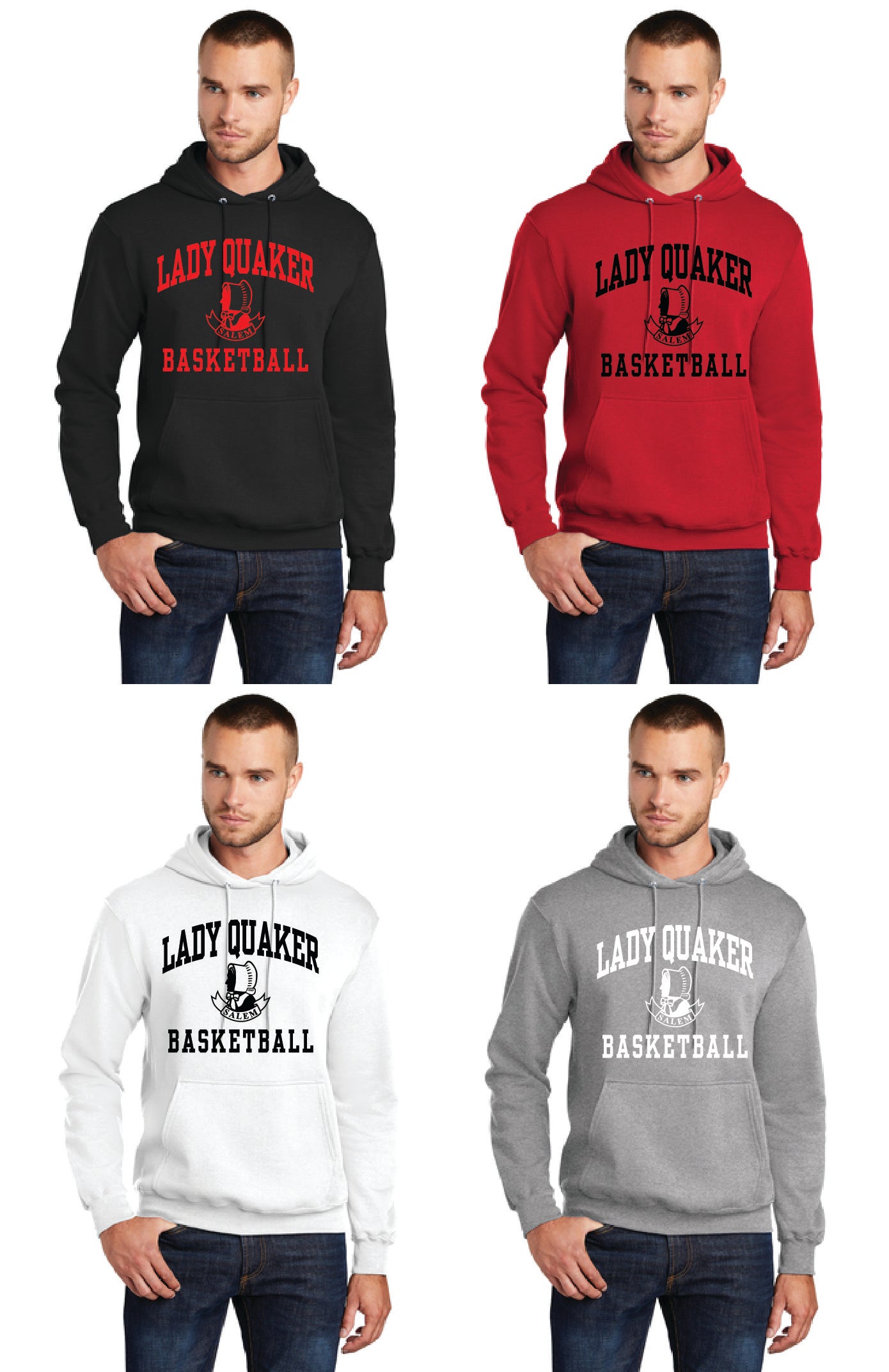 SALEM QUAKERS BASKETBALL Port & Company® Core Fleece Pullover Hooded Sweatshirt 7