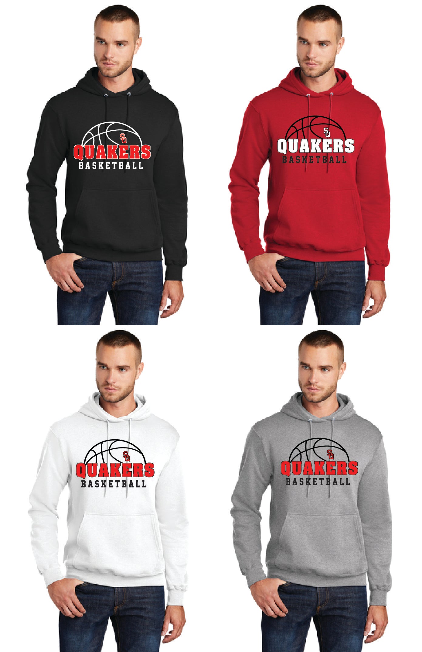 SALEM QUAKERS BASKETBALL Port & Company® Core Fleece Pullover Hooded Sweatshirt 9