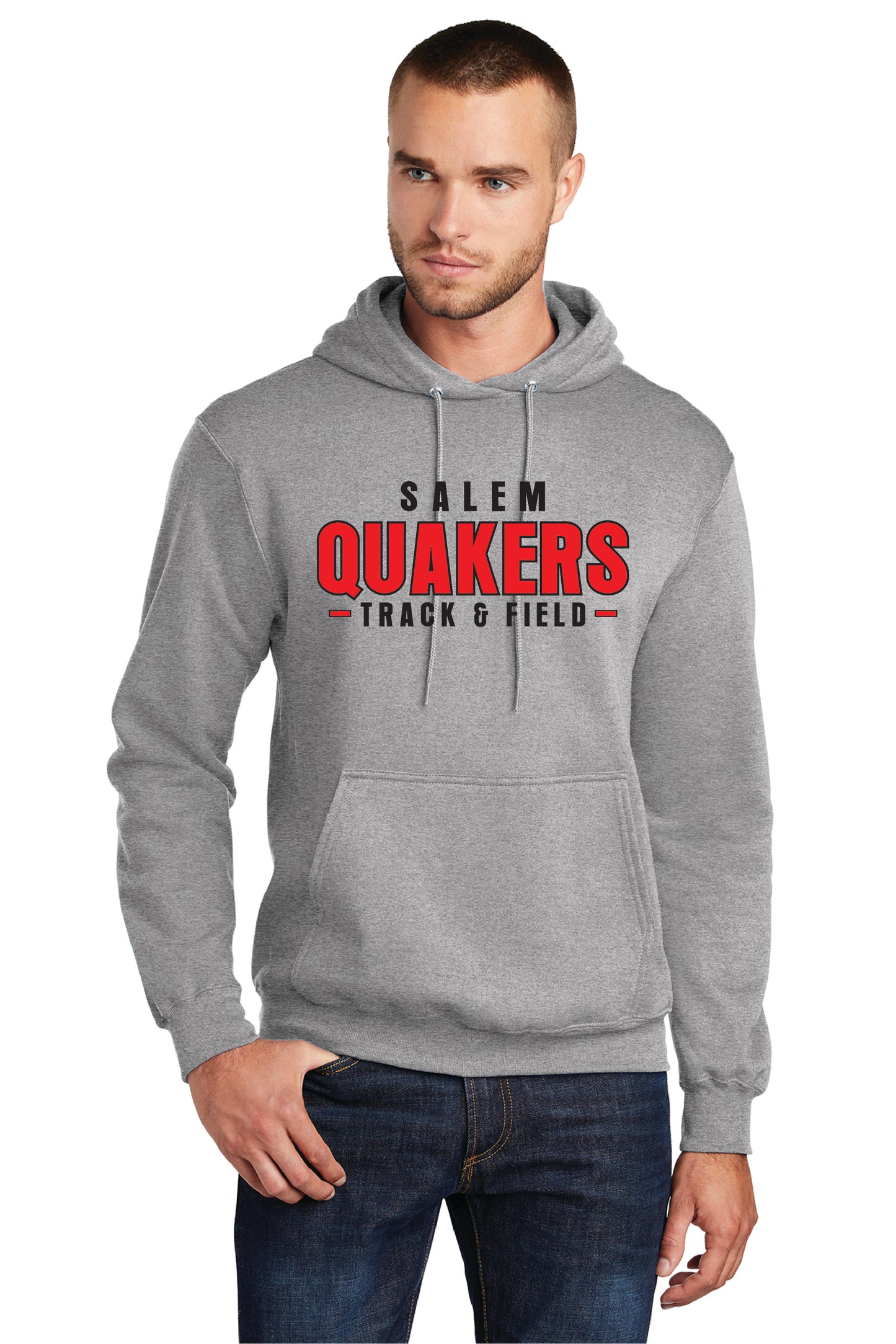 SALEM QUAKERS TRACK AND FIELD PC78H Port & Company® Core Fleece Pullover Hooded Sweatshirt 3
