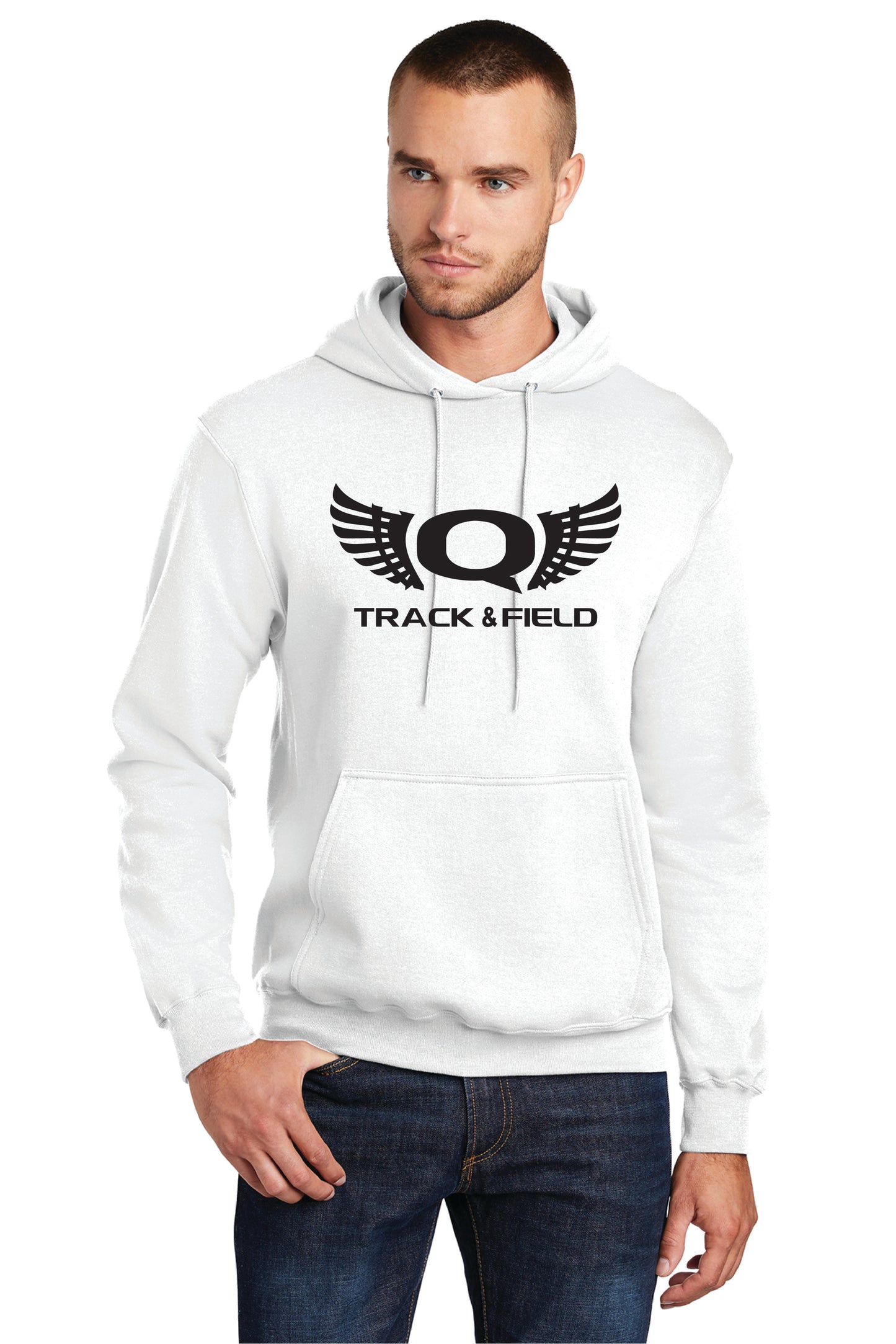 SALEM QUAKERS TRACK AND FIELD PC78H Port & Company® Core Fleece Pullover Hooded Sweatshirt 1