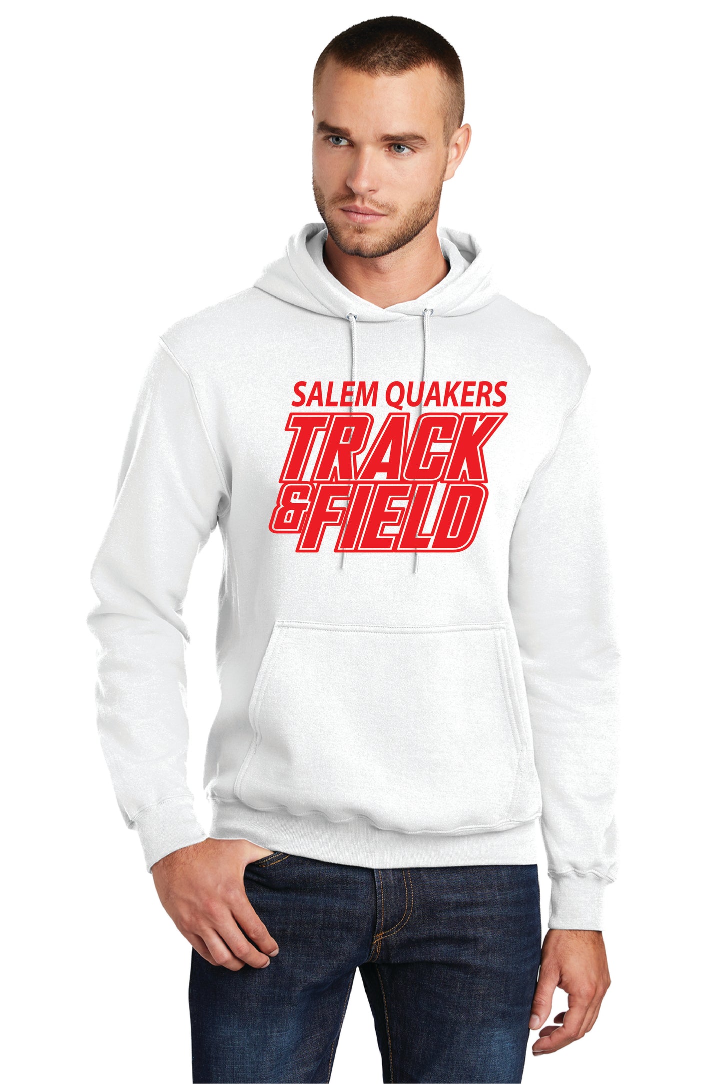 SALEM QUAKERS TRACK AND FIELD PC78H Port & Company® Core Fleece Pullover Hooded Sweatshirt 4
