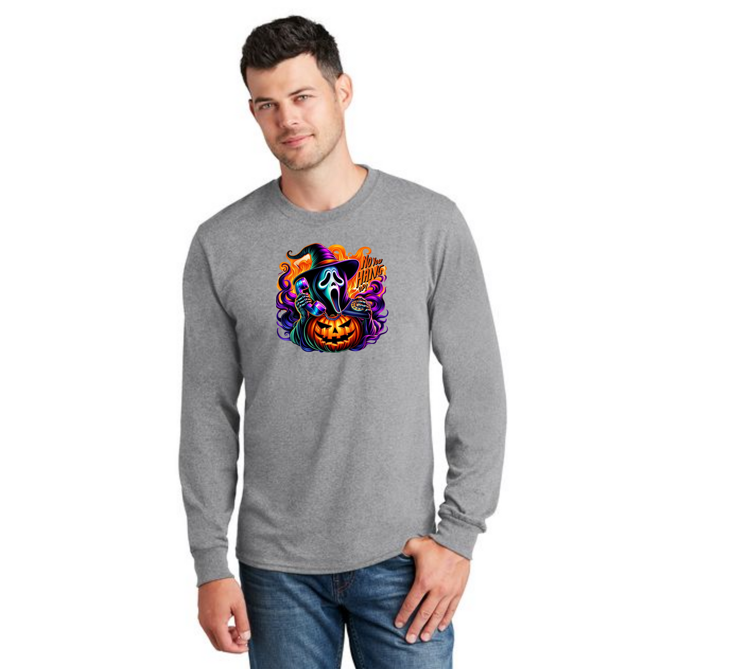 HALLOWEEN PC55LS Port & Company® Long Sleeve Core Cotton Tee HW-64