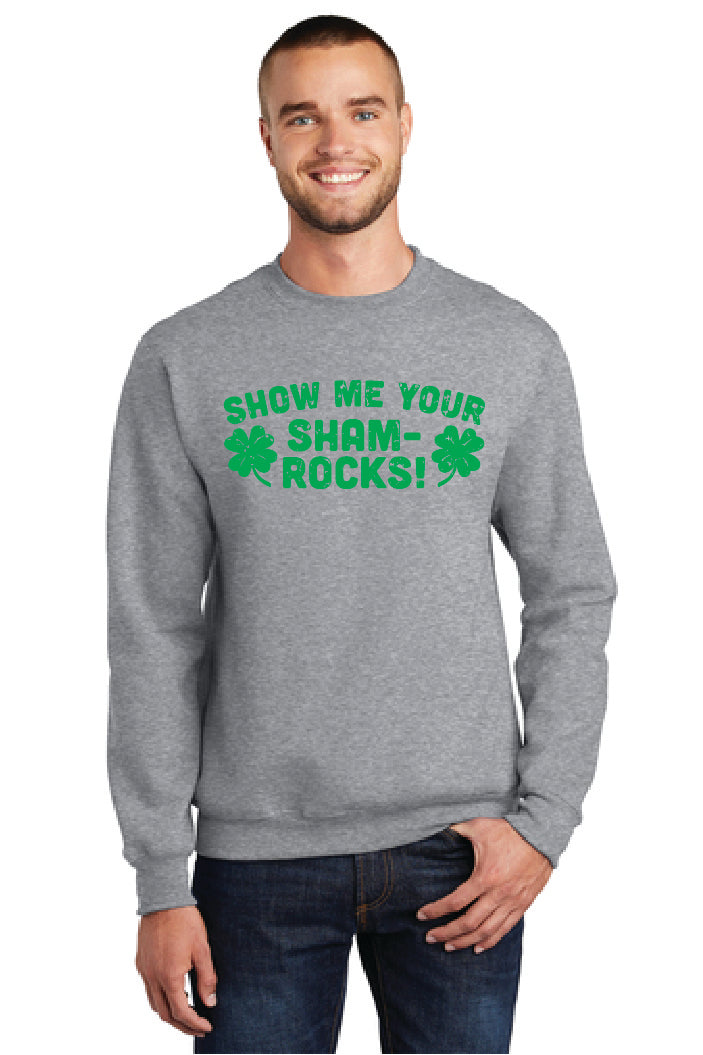 SHOW ME YOUR SHAM ROCKS Port & Company® Core Fleece Crewneck Sweatshirt 15