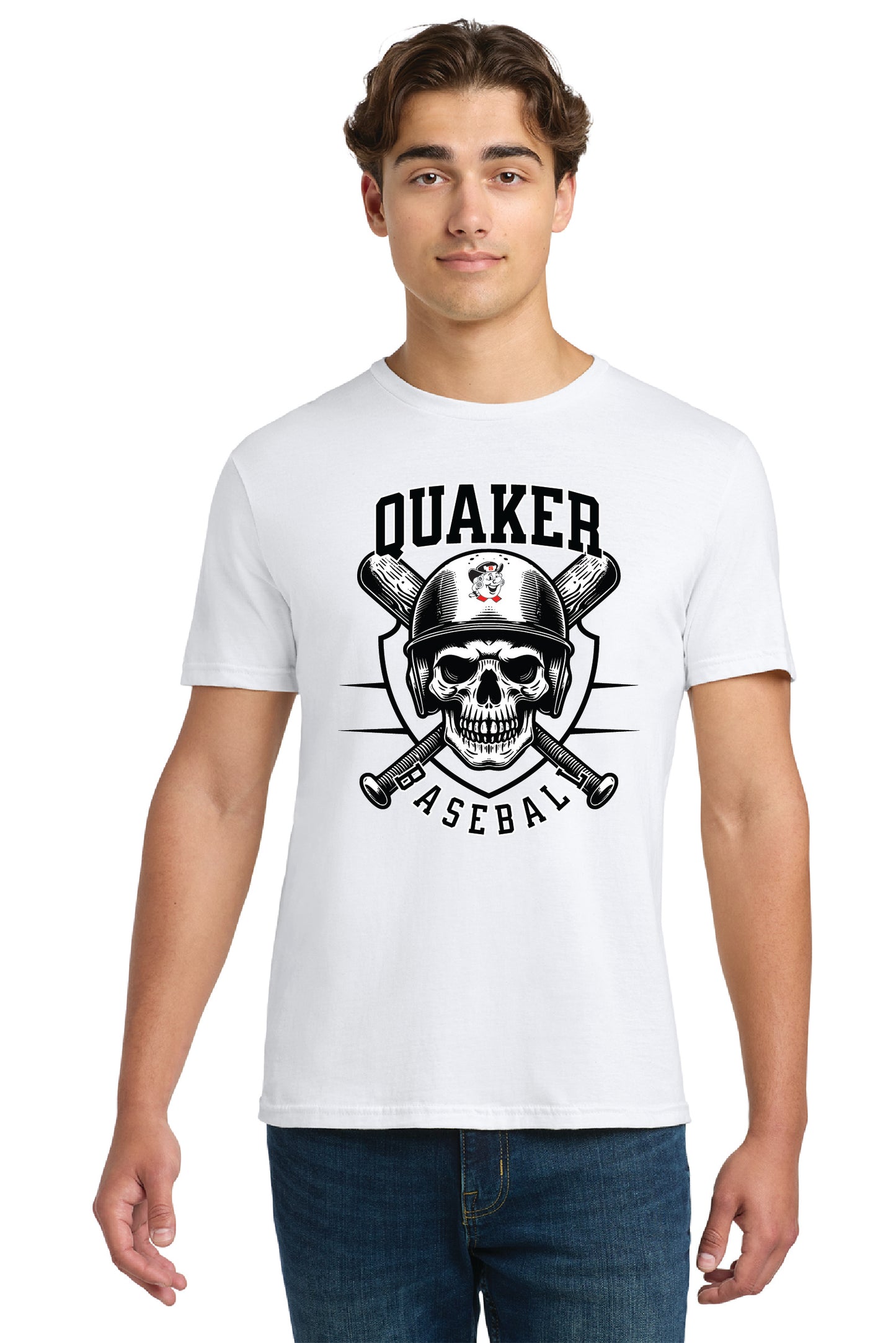 QUAKERS BASEBALL SKULL 64000 Gildan Softstyle® T-Shirt 1