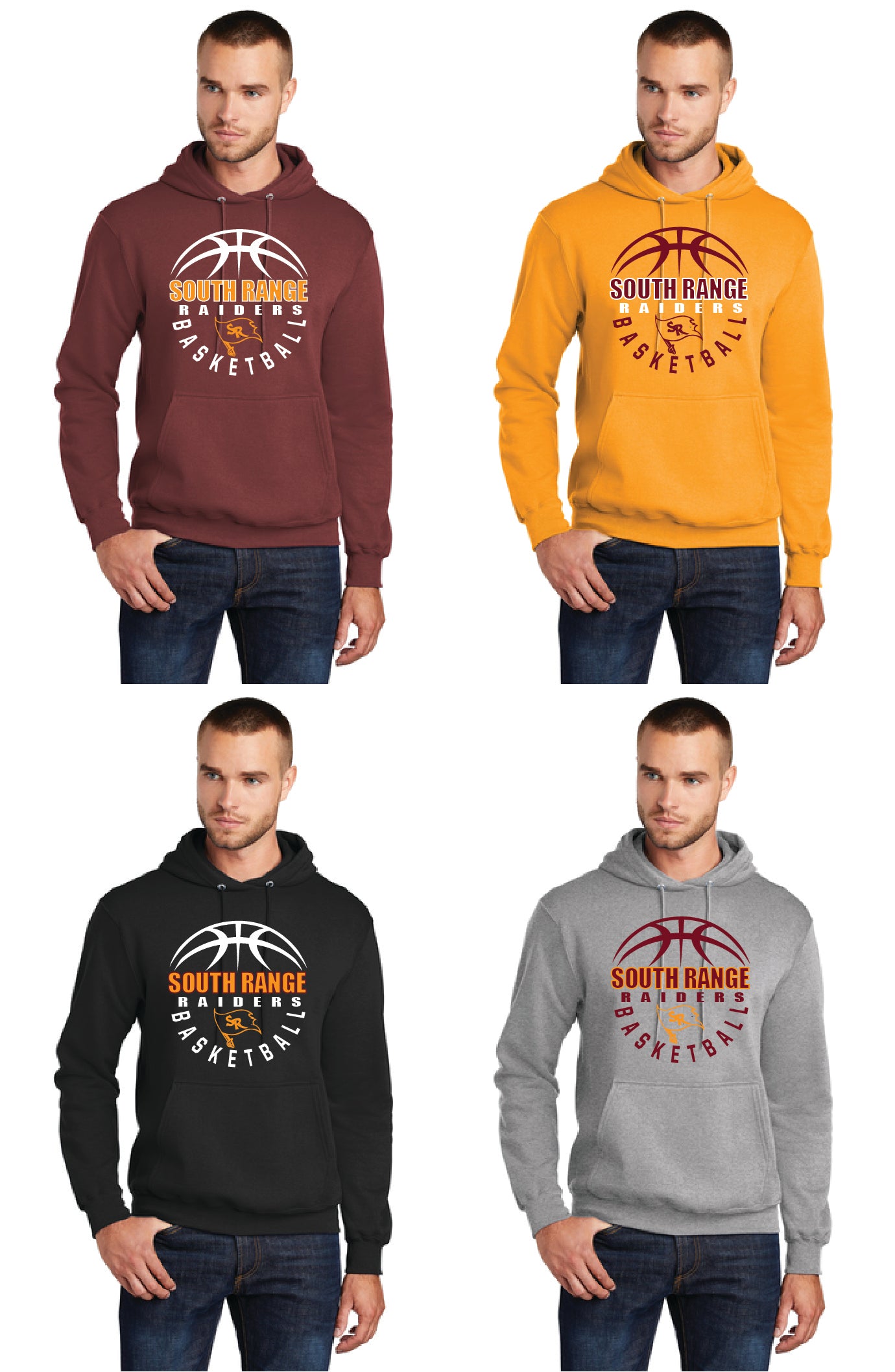SOUTH RANGE RAIDERS Basketball PC78H Port & Company® Core Fleece Pullover Hooded Sweatshirt 1