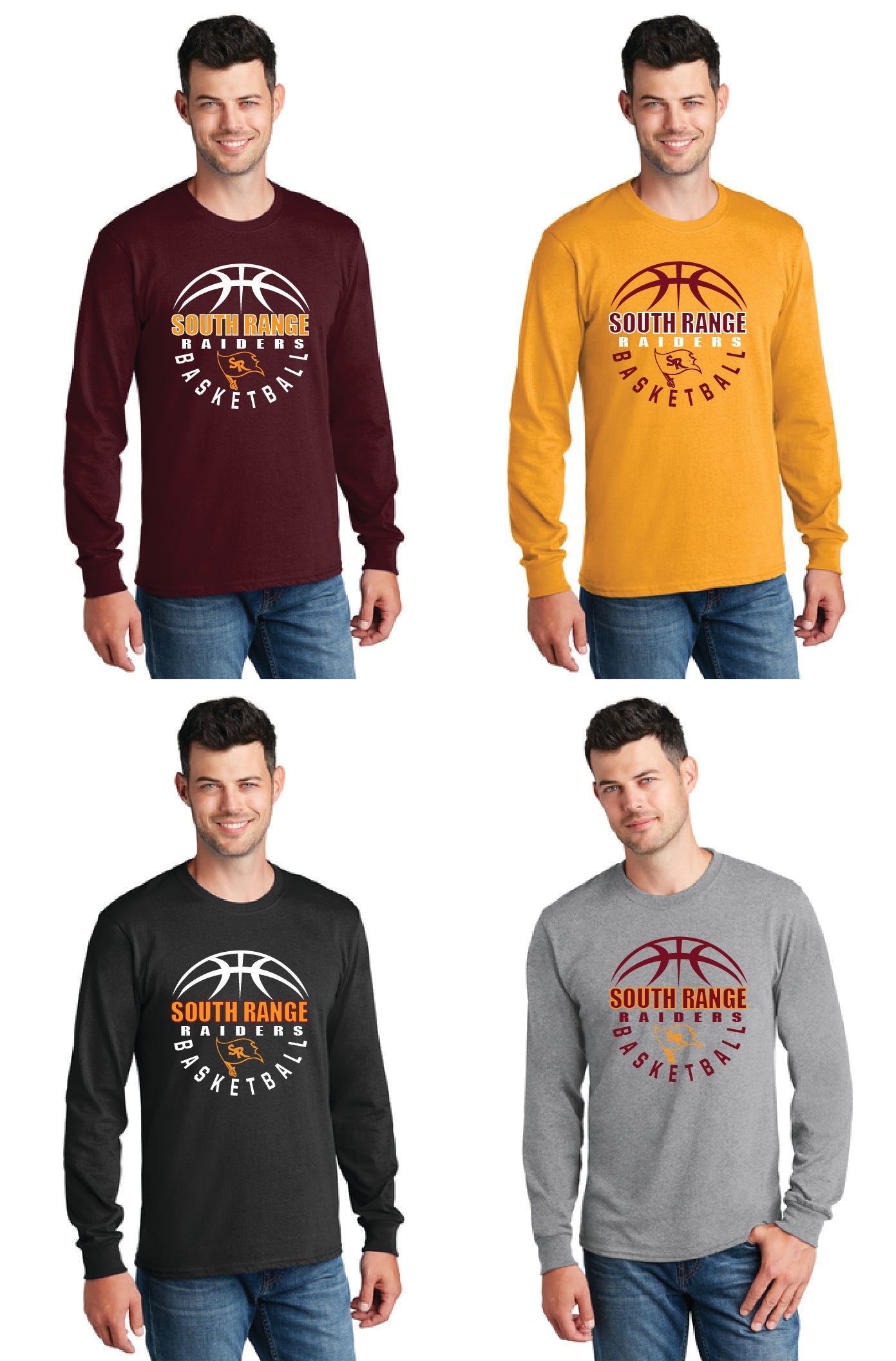 SOUTH RANGE RAIDERS BASKETBALL PC55LS Port & Company® Long Sleeve Core Blend Tee 1