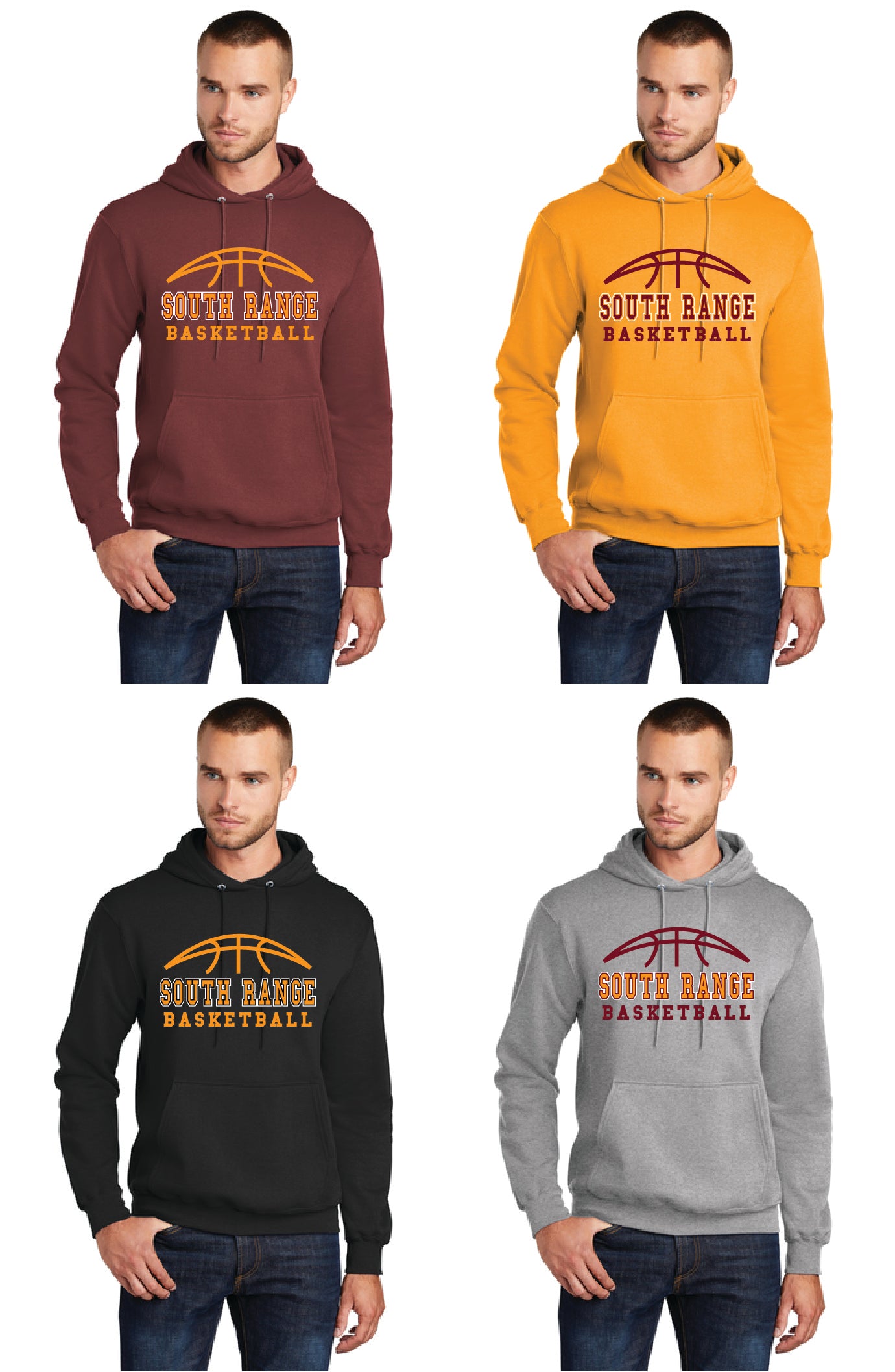 SOUTH RANGE RAIDERS Basketball PC78H Port & Company® Core Fleece Pullover Hooded Sweatshirt 2