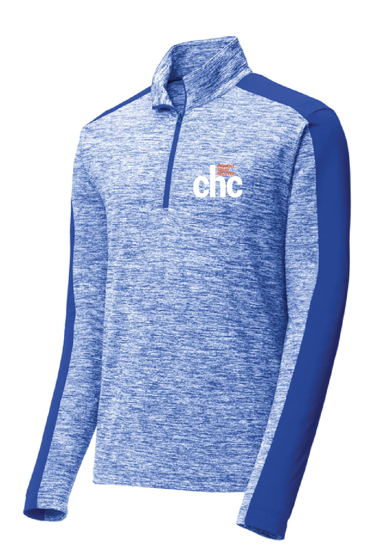 ST397 Sport-Tek® PosiCharge® Electric Heather Colorblock 1/4-Zip Pullover EMB CHC-24