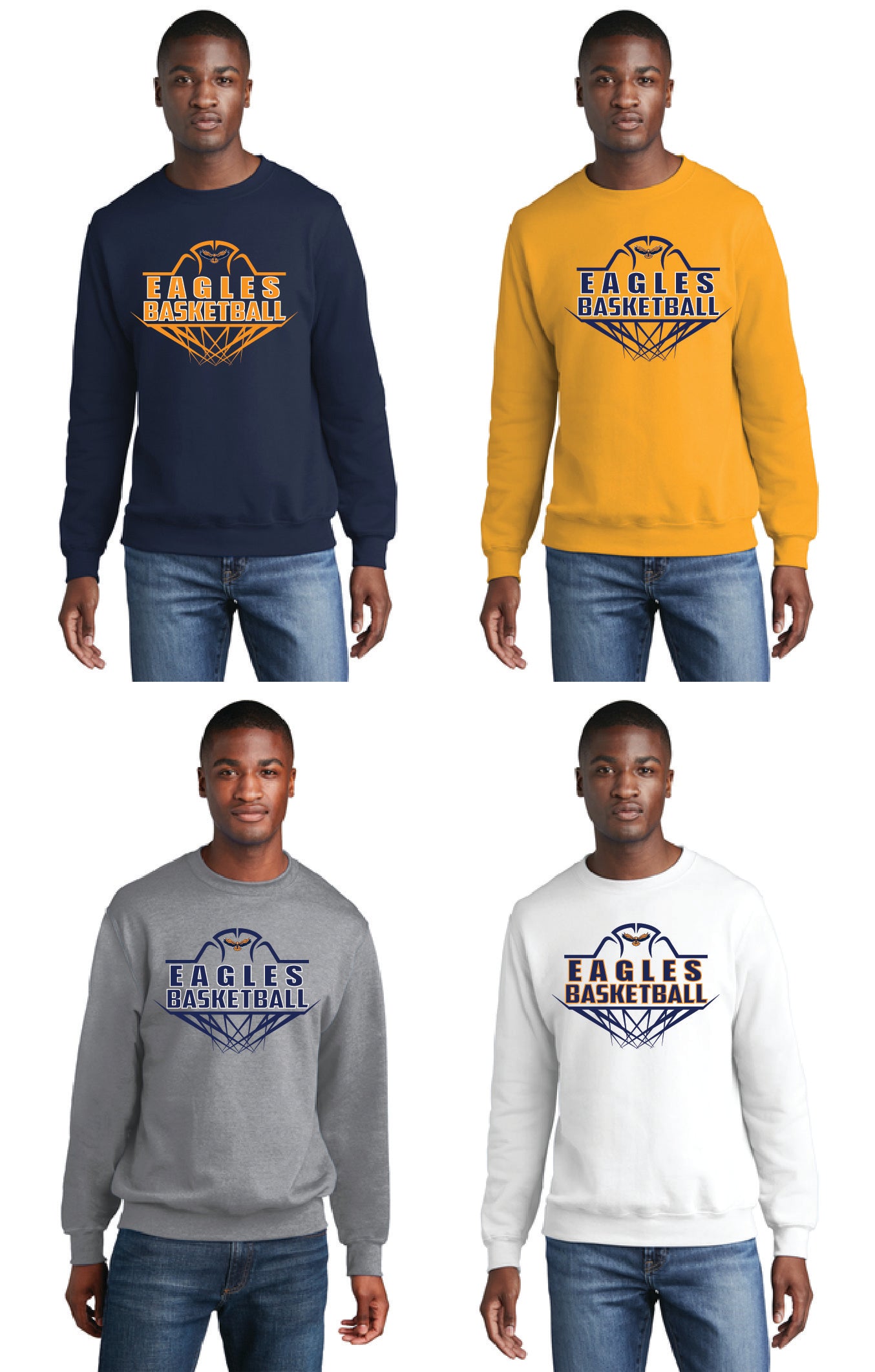 United Eagles Basketball PC78 Port & Company® Core Fleece Crewneck Sweatshirt 4