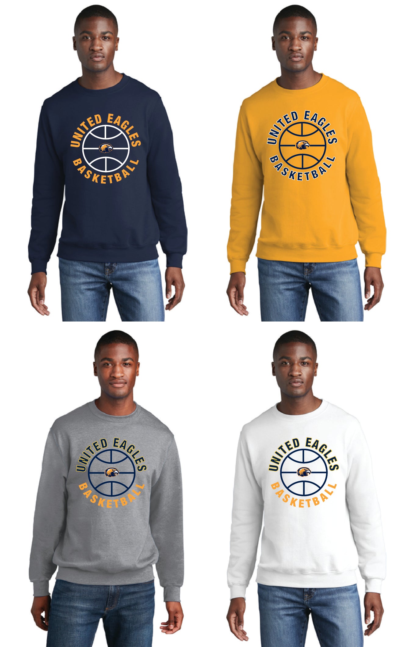 United Eagles Basketball PC78 Port & Company® Core Fleece Crewneck Sweatshirt 5