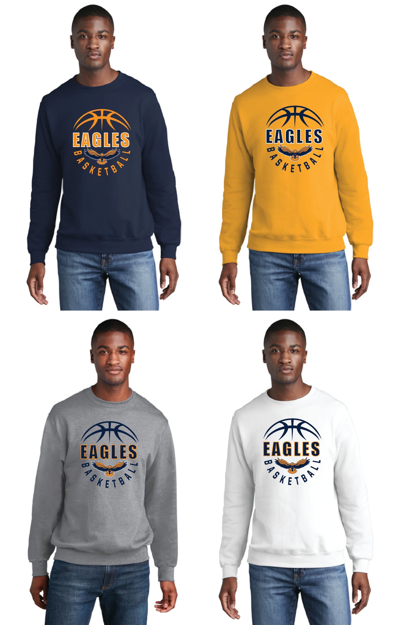 United Eagles Basketball PC78 Port & Company® Core Fleece Crewneck Sweatshirt 6