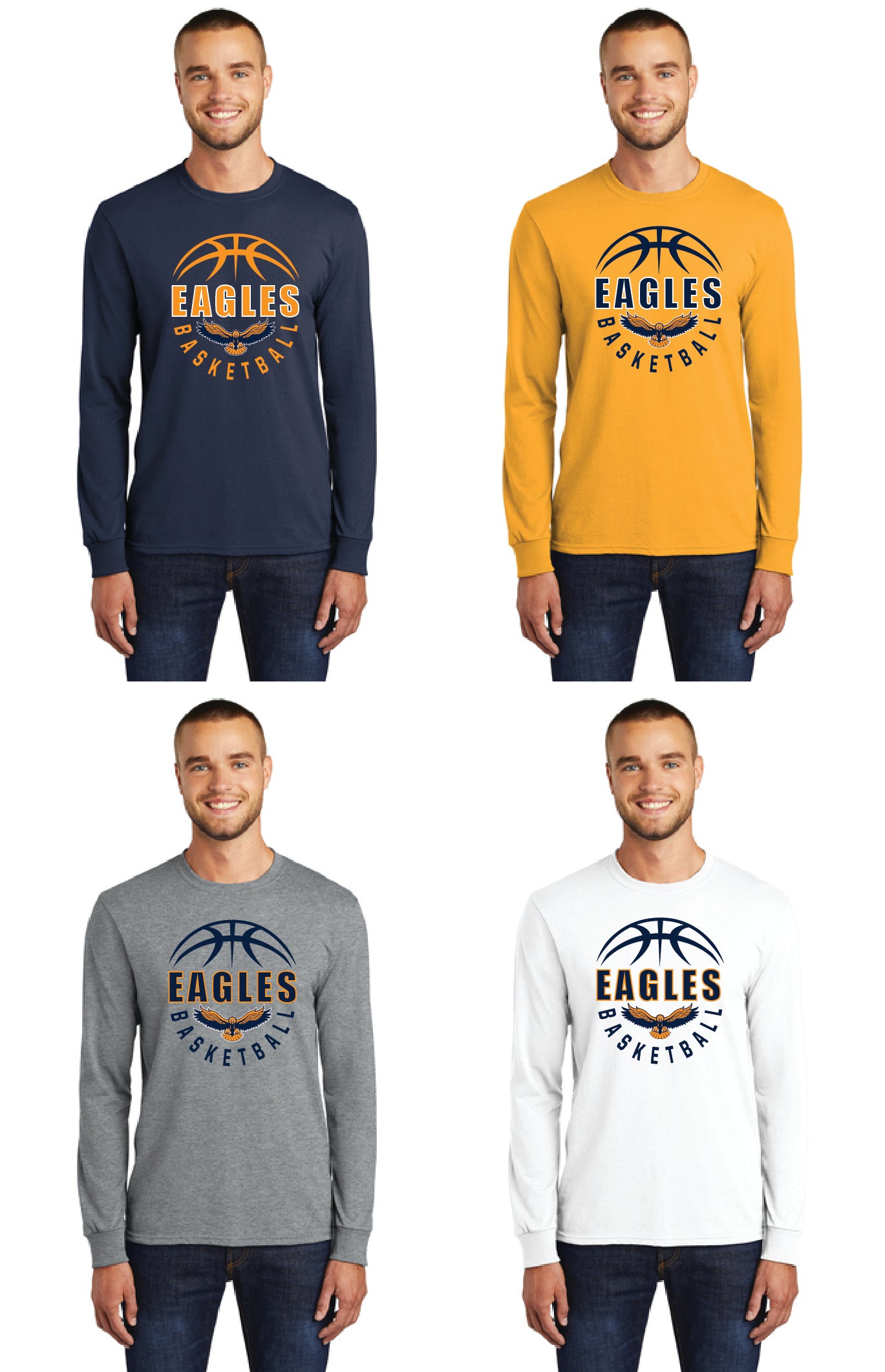 United Eagles Basketball PC55LS Port & Company® Long Sleeve Core Blend Tee 6